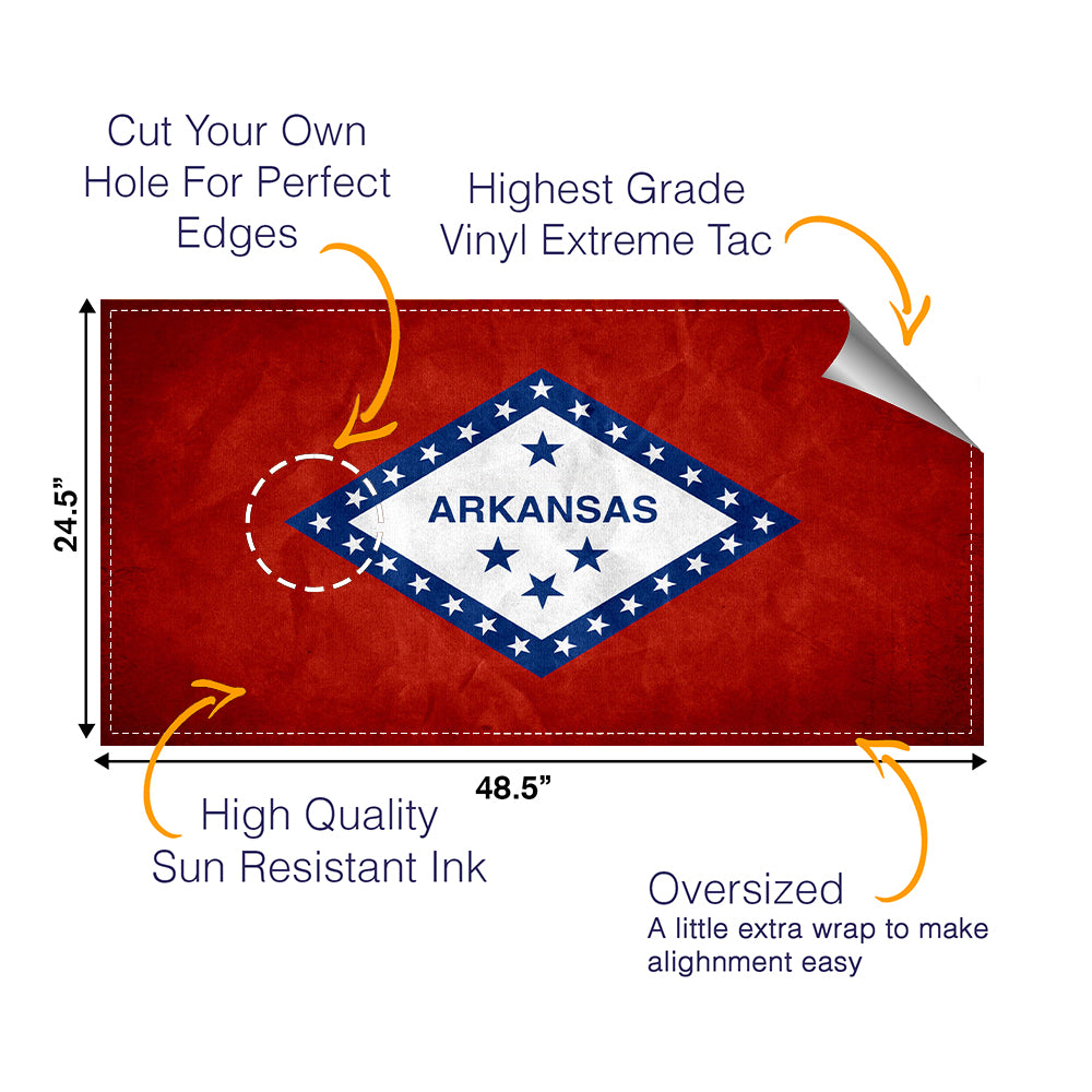 Arkansa Classic State Flag Cornhole Boards Wraps (Set of 2)