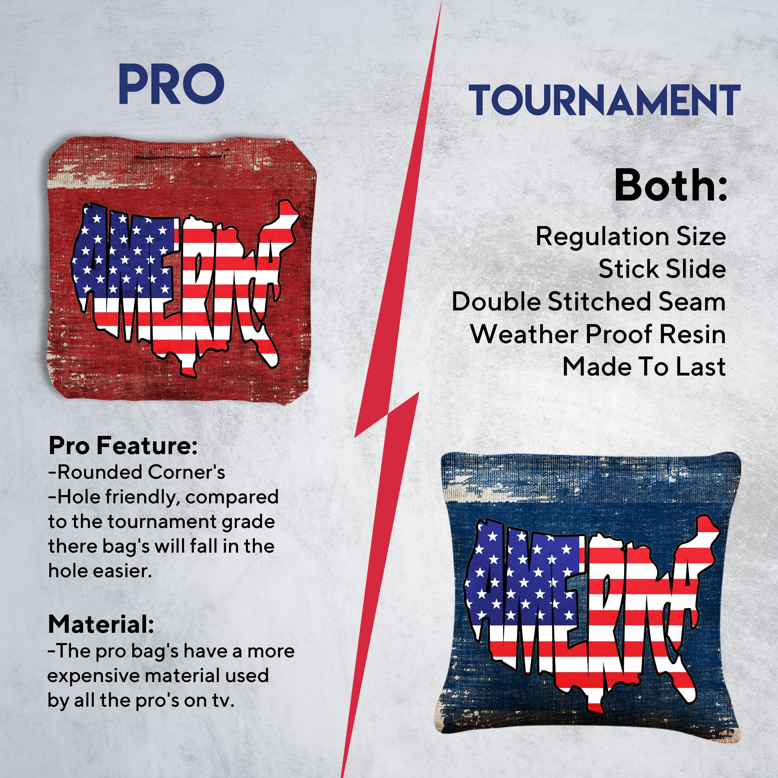 America Blue and Red Cornhole Bags