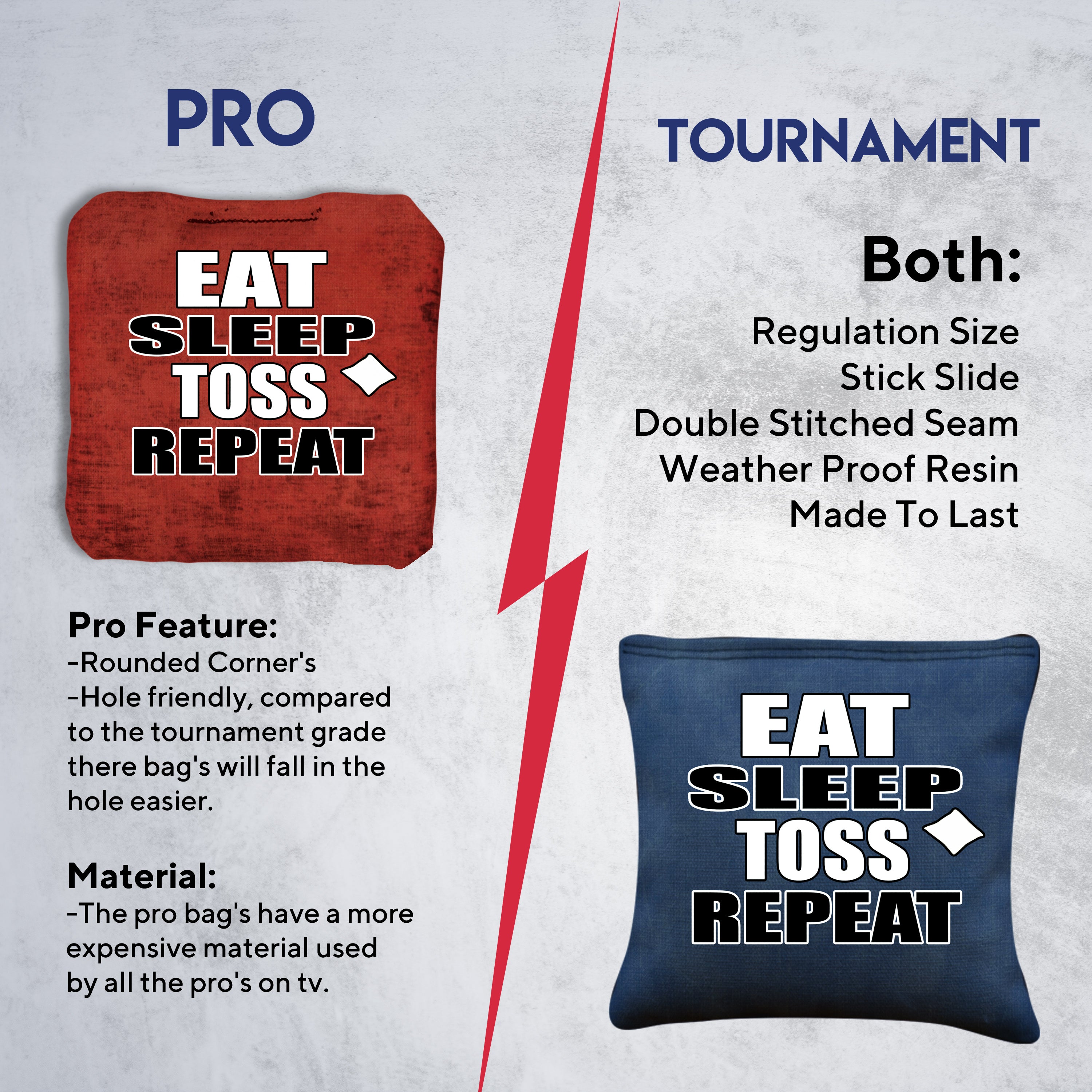 Eat Sleep Toss Repeat Cornhole Bags