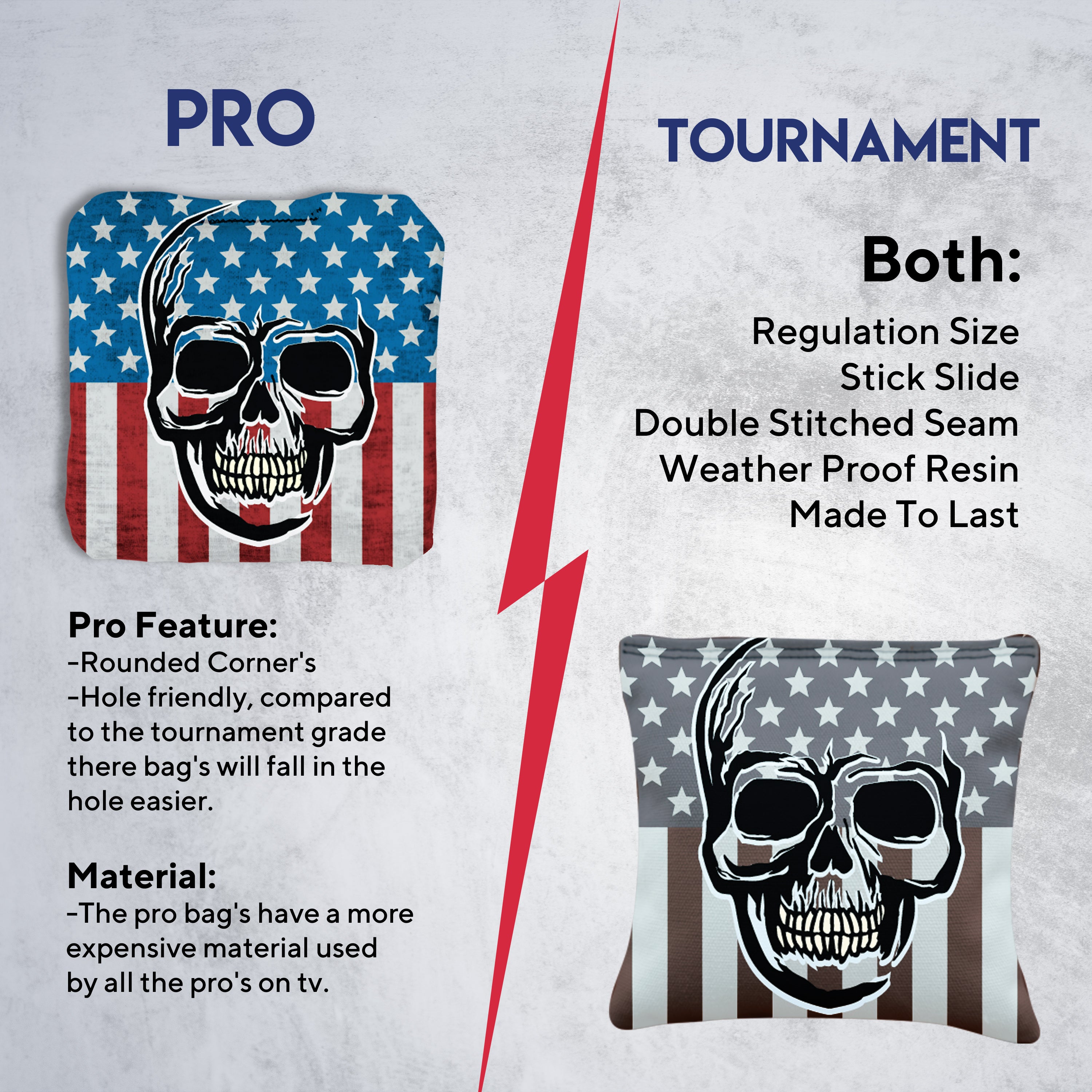 Skull over Flag Cornhole Bags