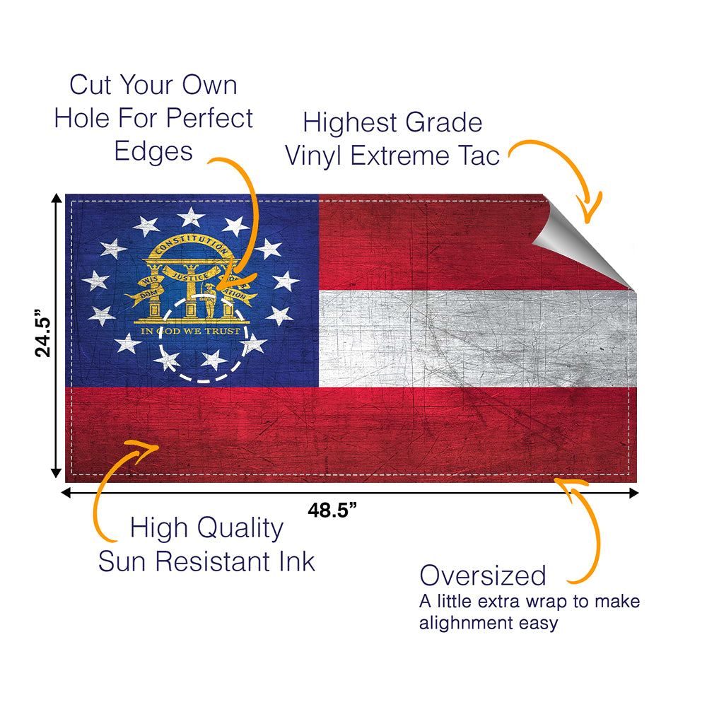Georgia Classic State Flag Cornhole Boards Wraps (Set of 2)