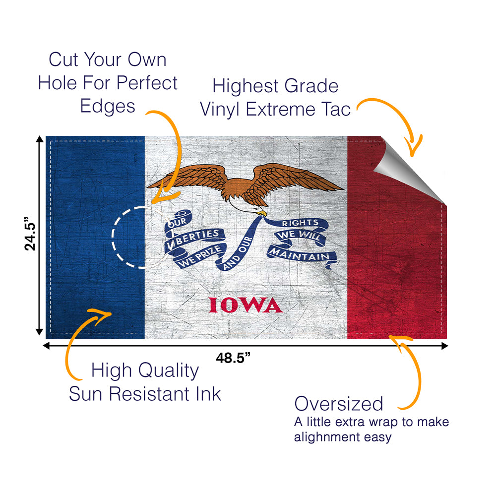 Iowa Classic State Flag Cornhole Boards Wraps (Set of 2)
