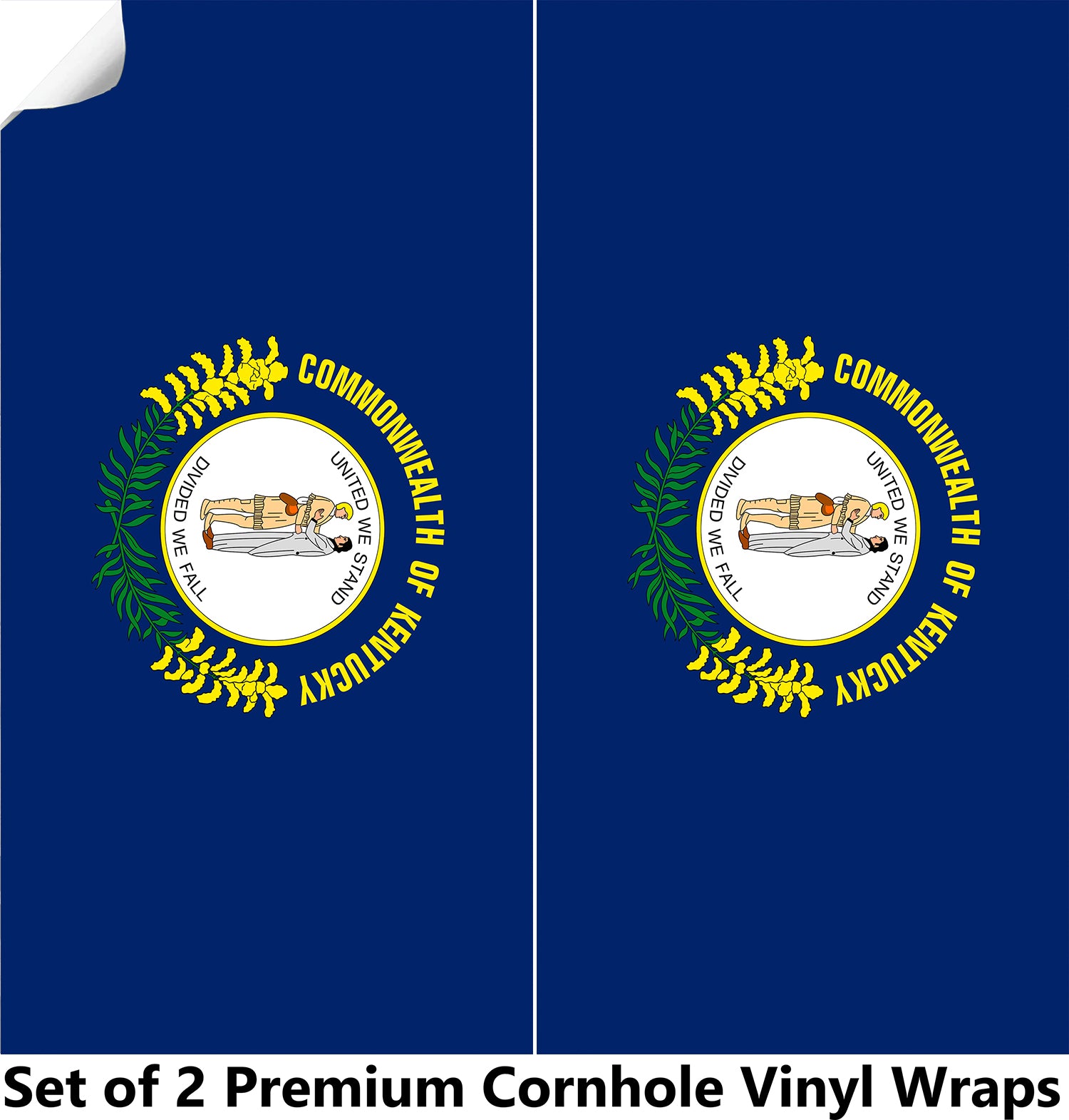 Kentucky Classic State Flag Cornhole Boards Wraps (Set of 2)