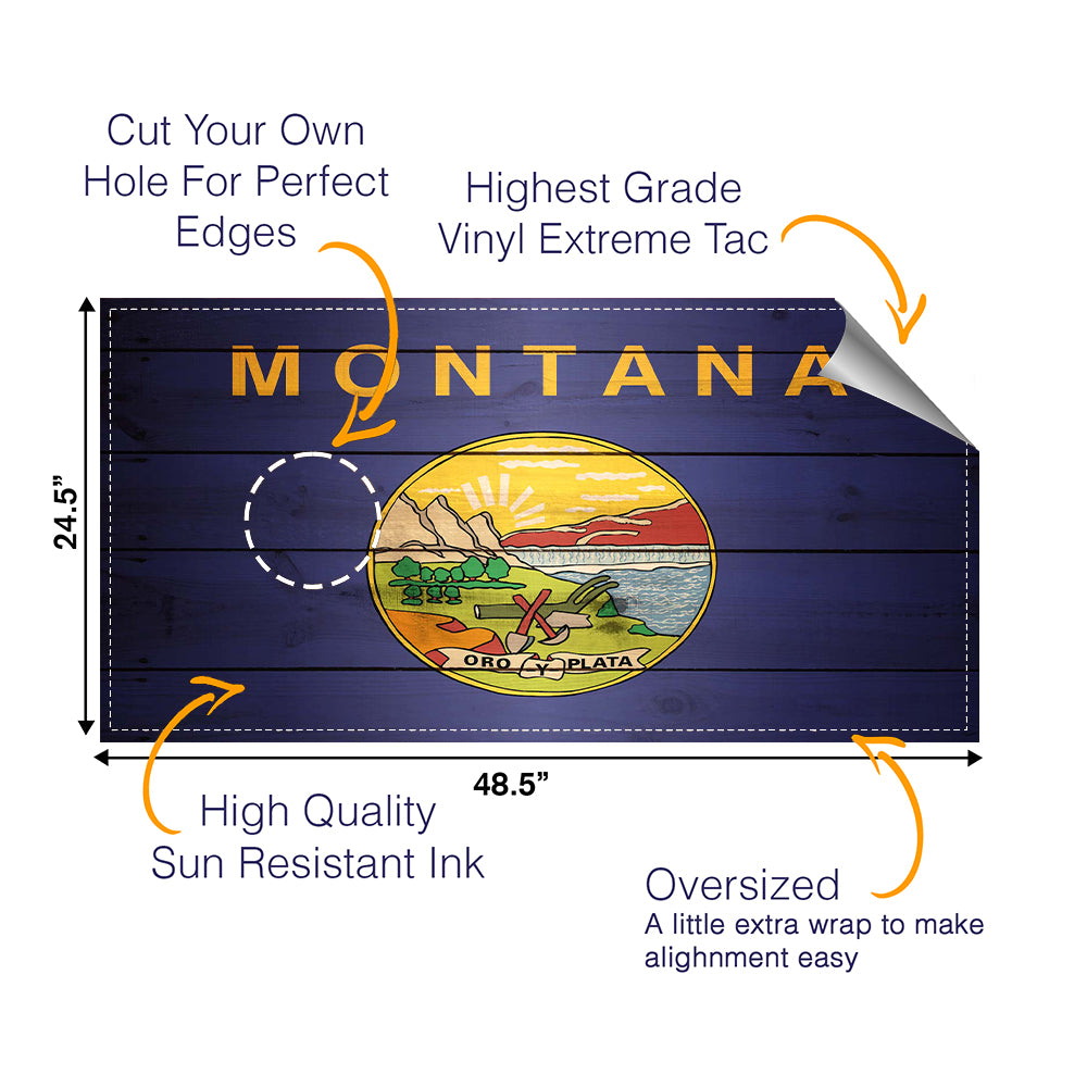 Montana Classic State Flag Cornhole Boards Wraps (Set of 2)