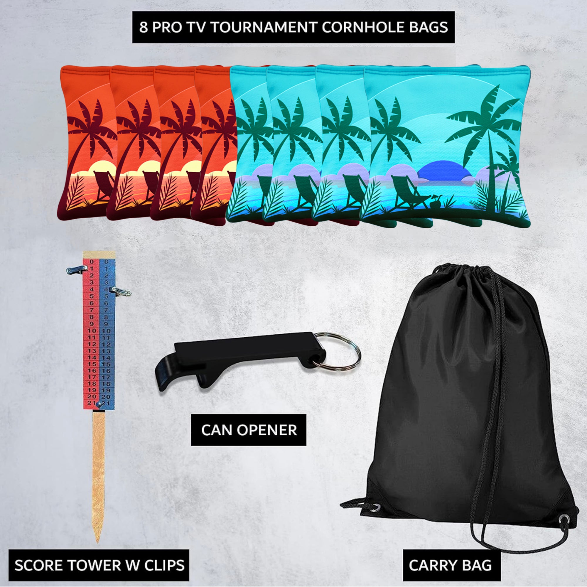 Red Blue Beach Chair Cornhole Bags