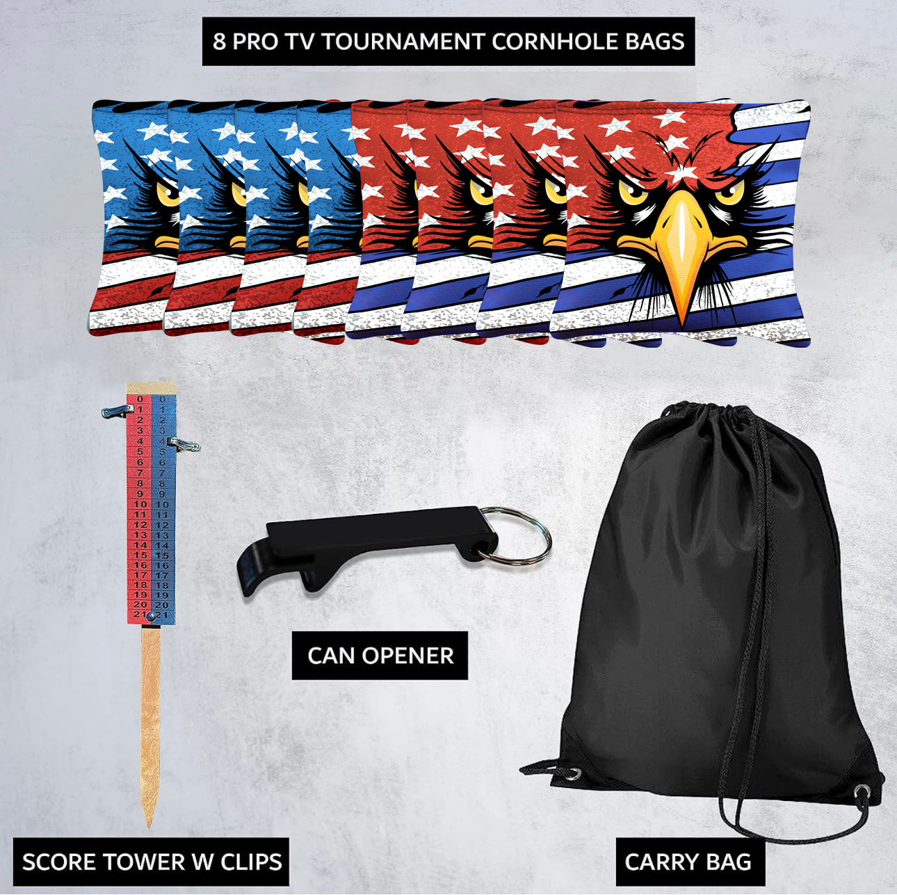 Eagle in Flag Cornhole Bags