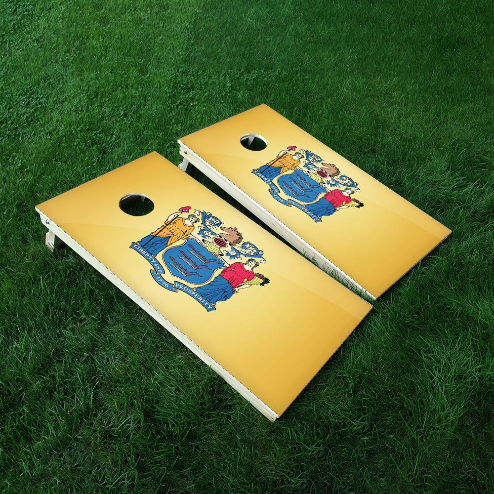 New Jersey Classic State Flag Cornhole Boards Wraps (Set of 2)