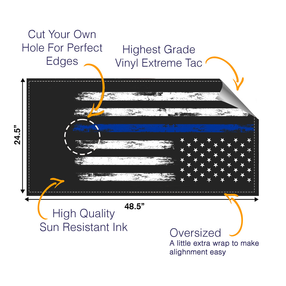 Blue Line Cornhole Boards Wraps (Set of 2)