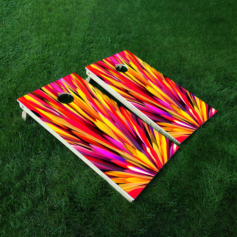 Colorful Art Cornhole Boards Wraps (Set of 2)