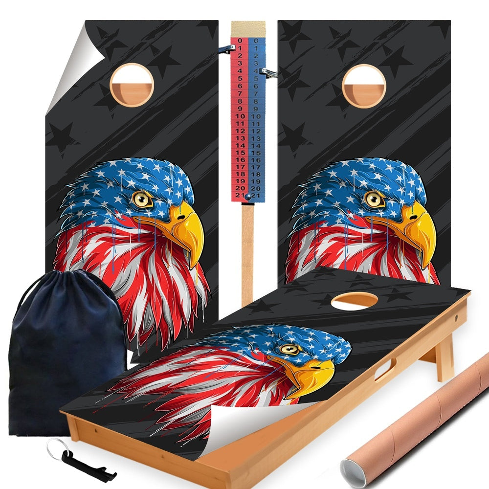 Dripping Eagle Cornhole Boards Wraps (Set of 2)