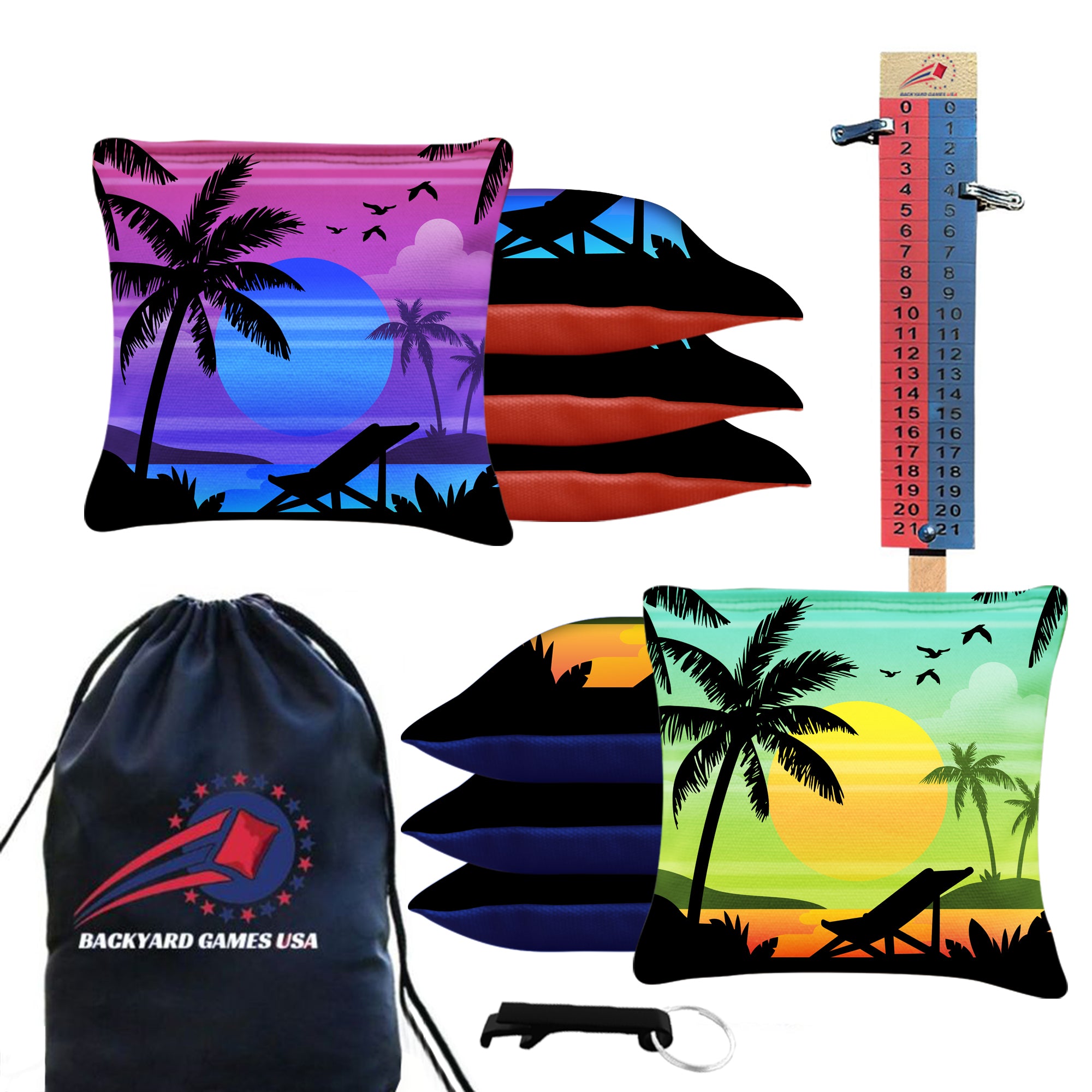 Colorful Beach Cornhole Bags