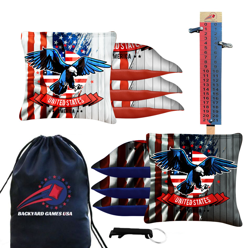 USA Eagle Flag Cornhole Bags