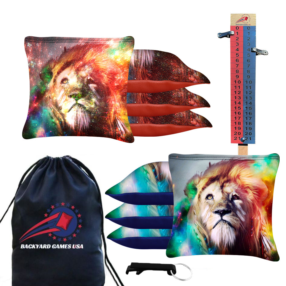 Colored Lion Cornhole Bags - Set of 8