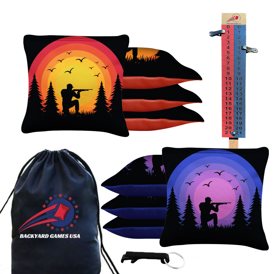 Red Purple Hunter Cornhole Bags - Set of 8