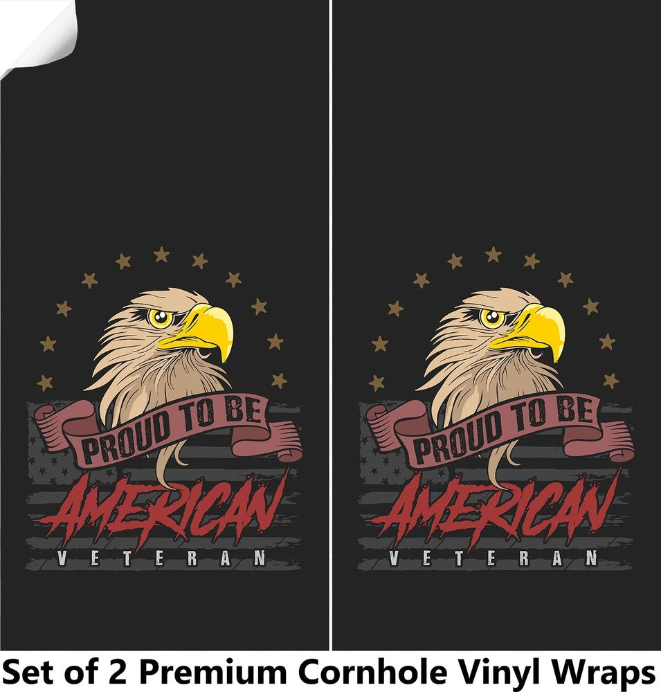 Proud Veteran Cornhole Boards Wraps (Set of 2)