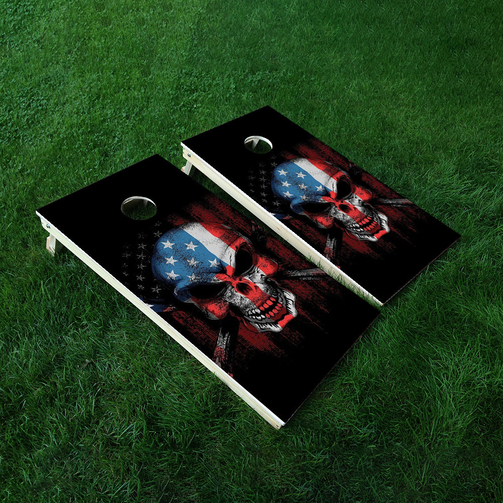 Skull Bones Cornhole Boards Wraps (Set of 2)