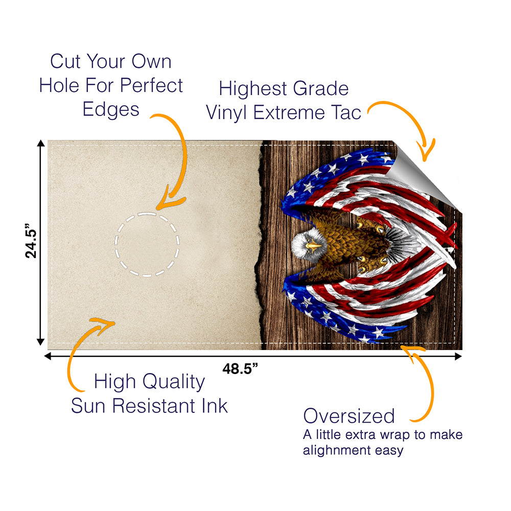 Split Wood American Eagle Cornhole Boards Wraps (Set of 2)