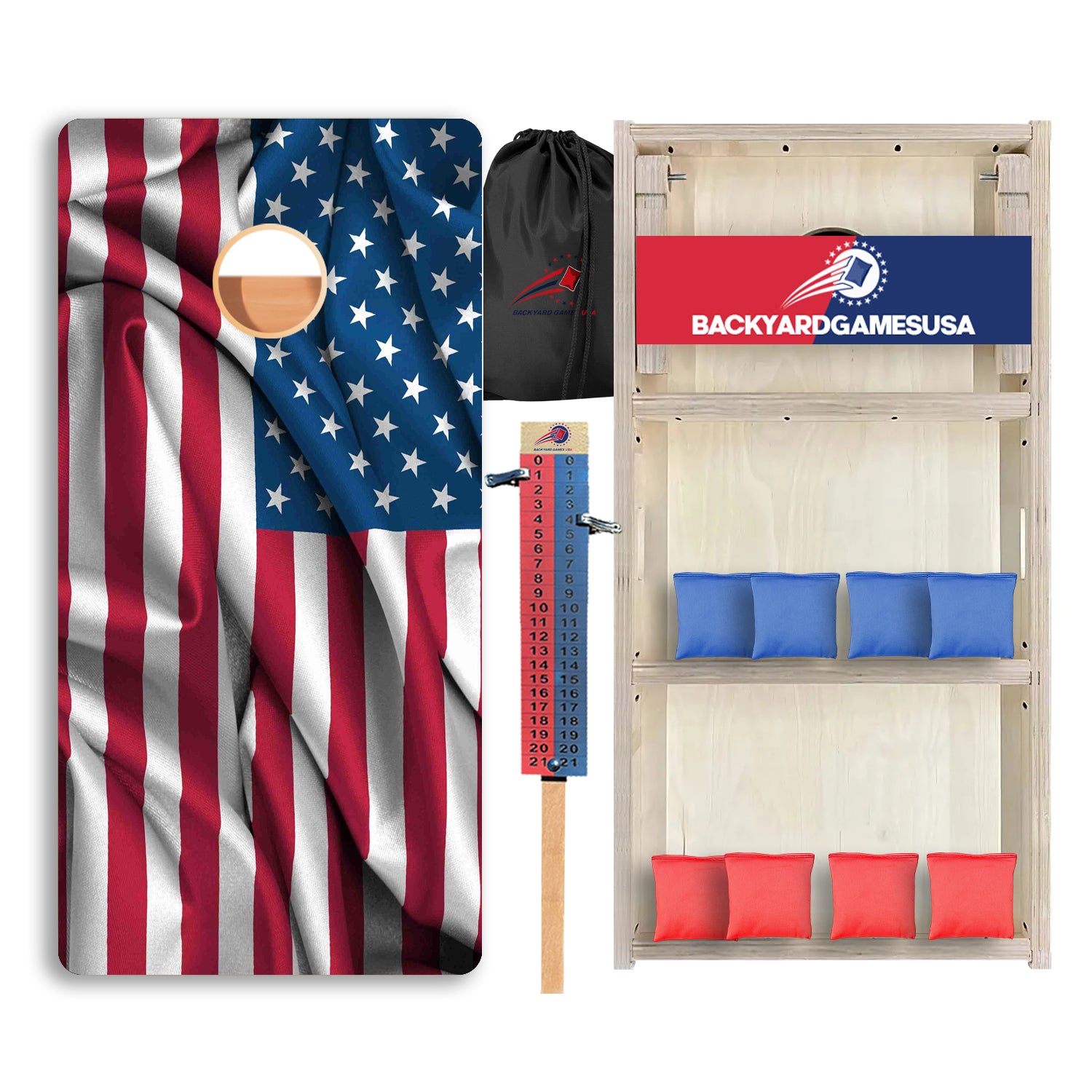 Windy USA Flag Professional Cornhole Boards