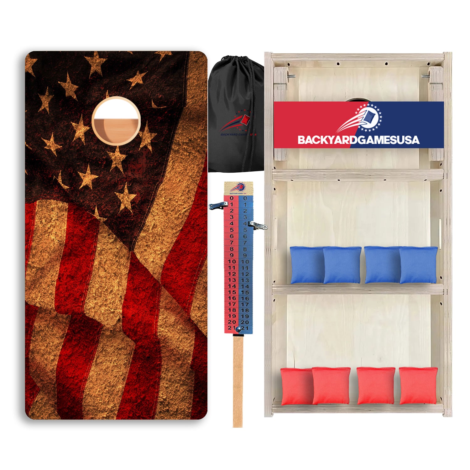 Aged USA Flag Professional Cornhole Boards