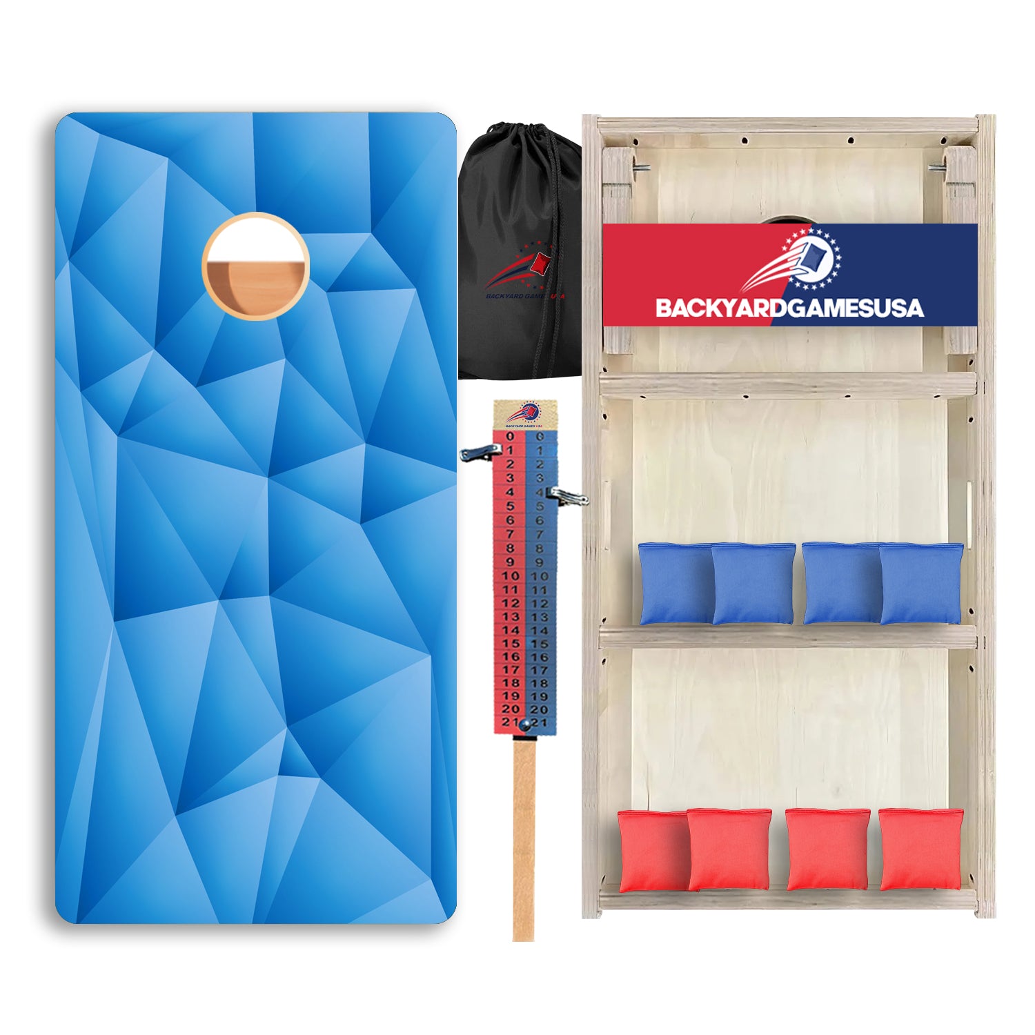 Blue Shape Pattern Professional Cornhole Boards