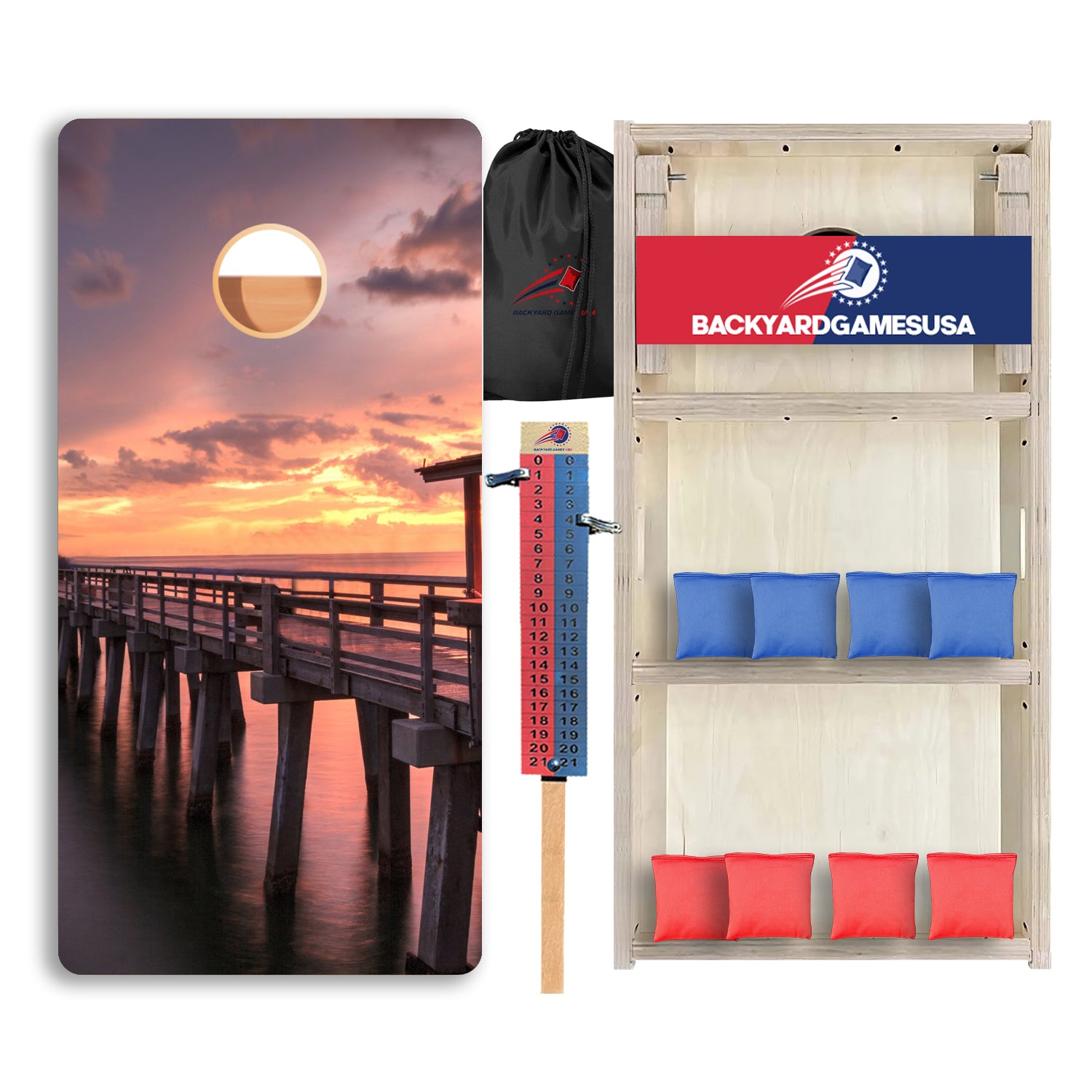 Dock Sunset Professional Cornhole Boards