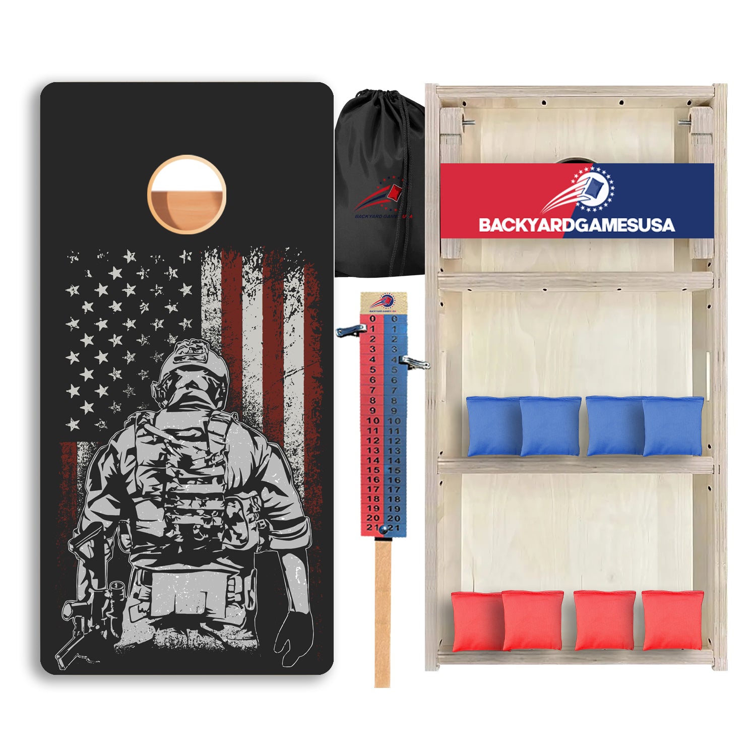Soldier Flag Professional Cornhole Boards