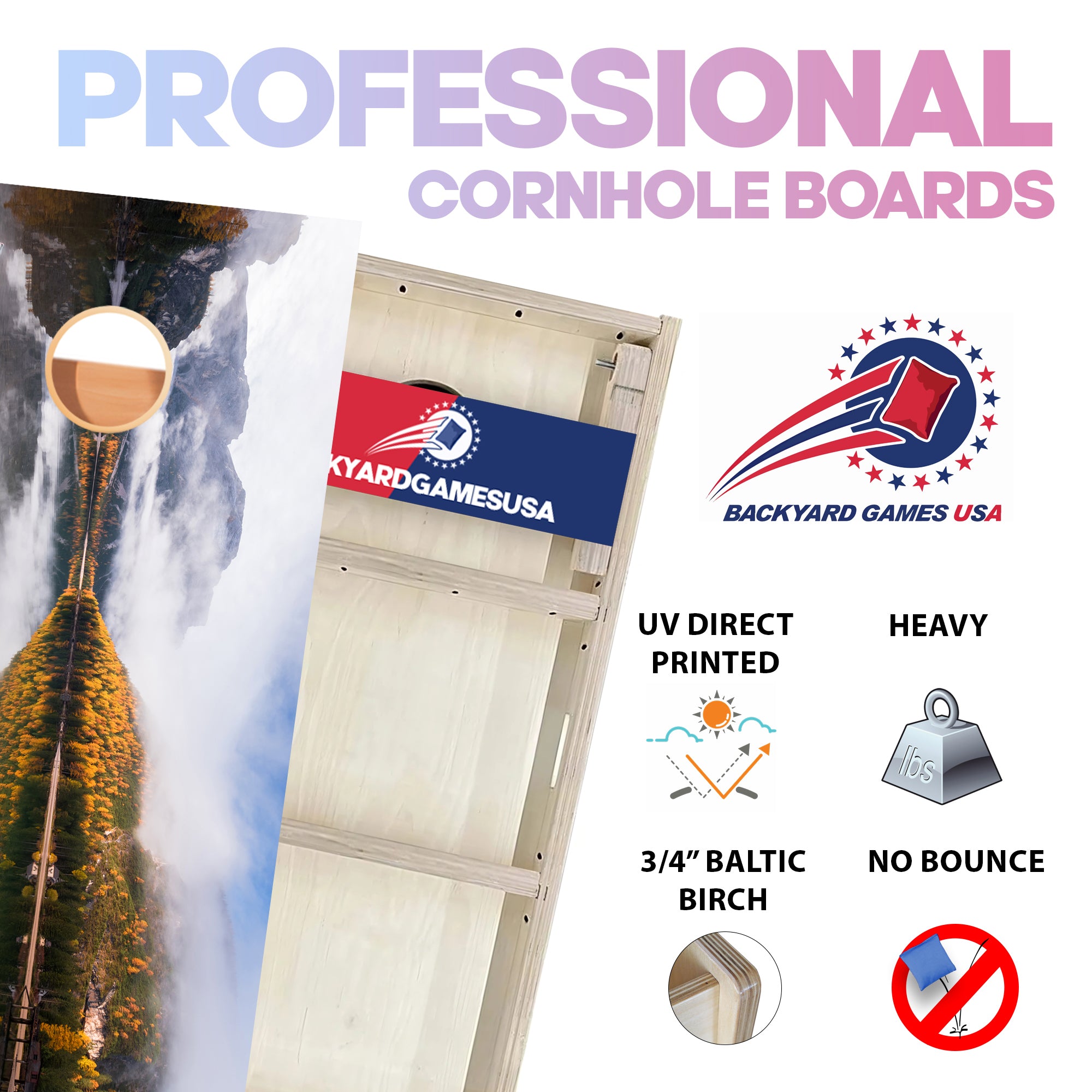 Mountain Lake Professional Cornhole Boards