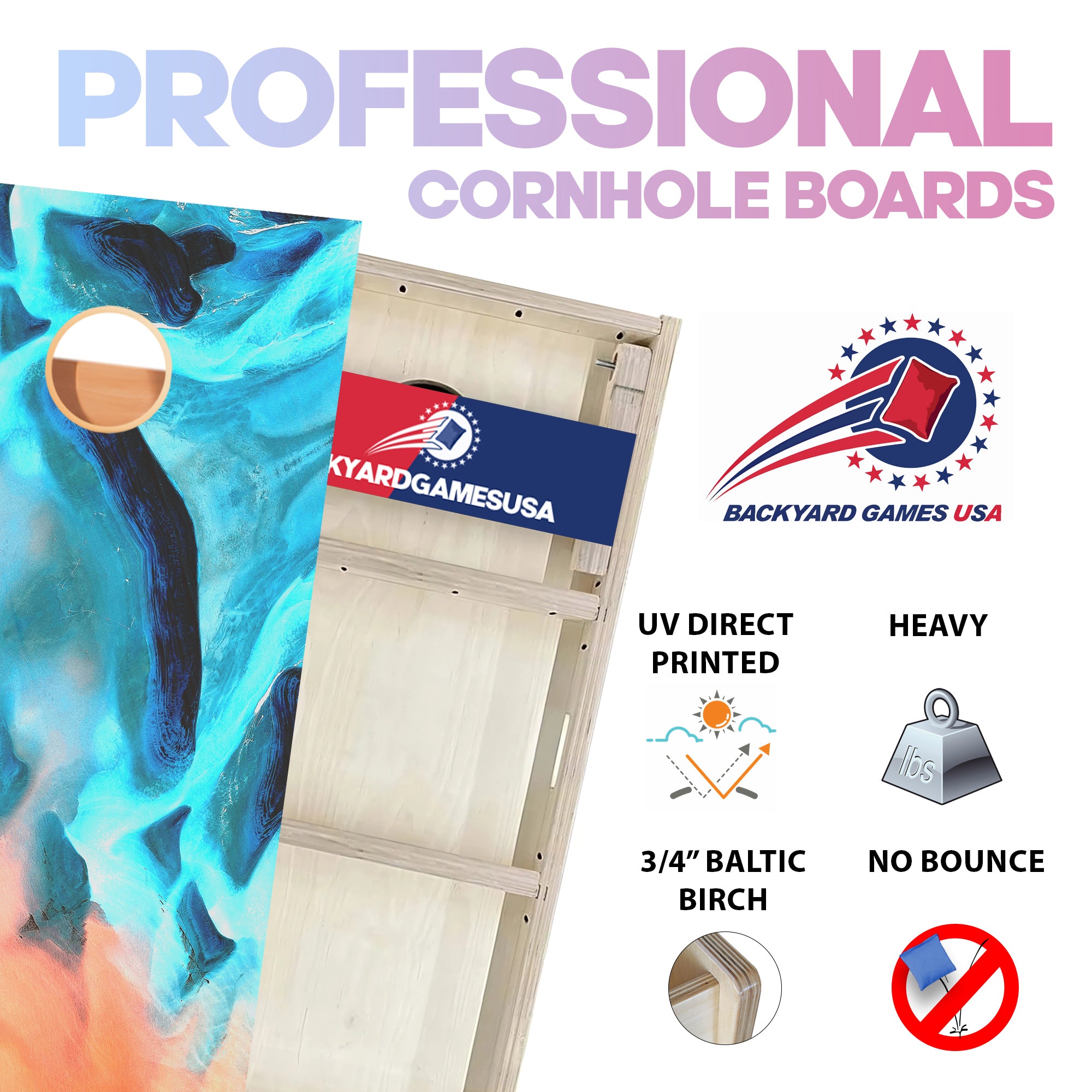 Blue Orange Design Professional Cornhole Boards