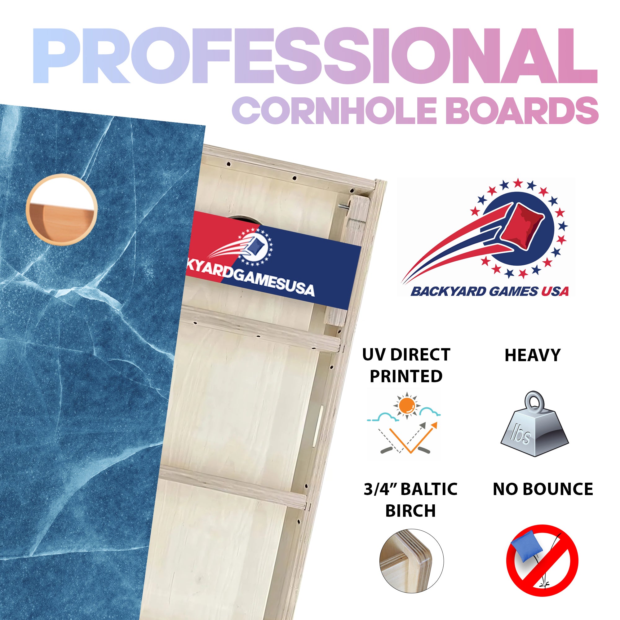 Cracked Ice Professional Cornhole Boards