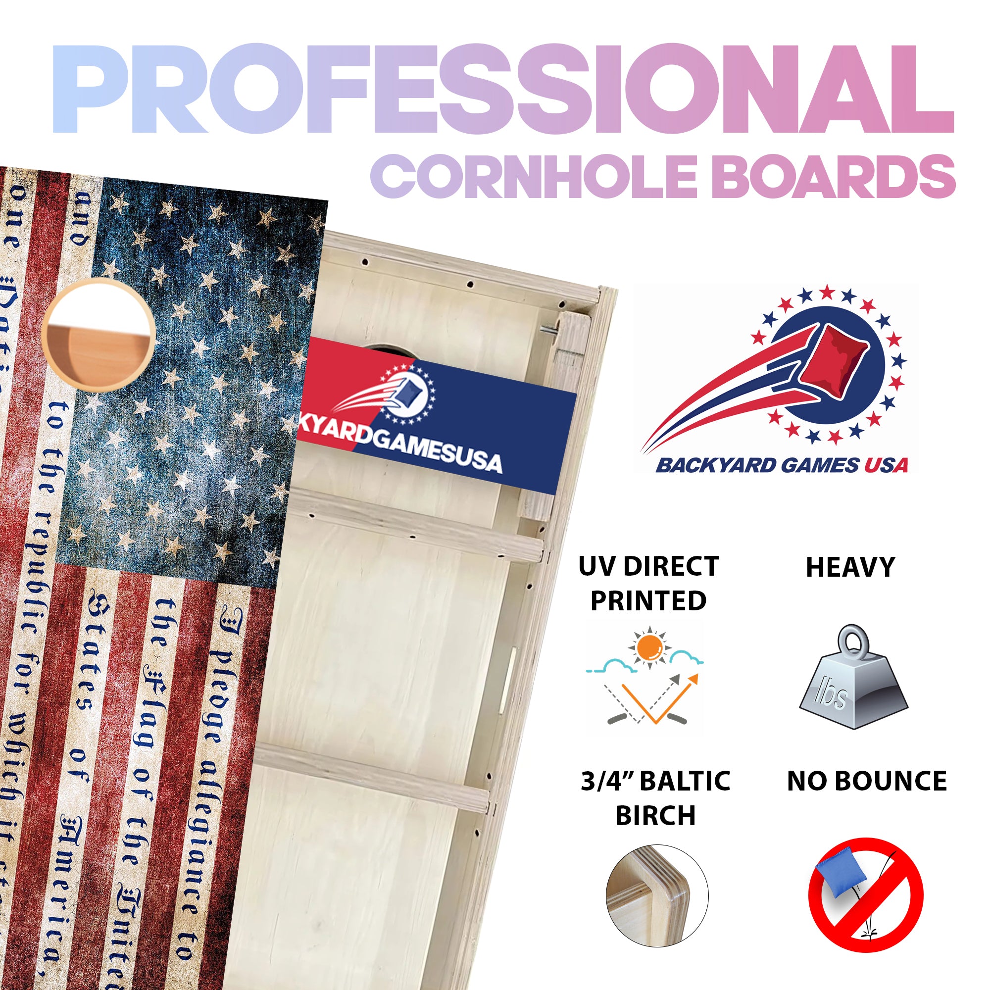 Pledge Allegiance Professional Cornhole Boards