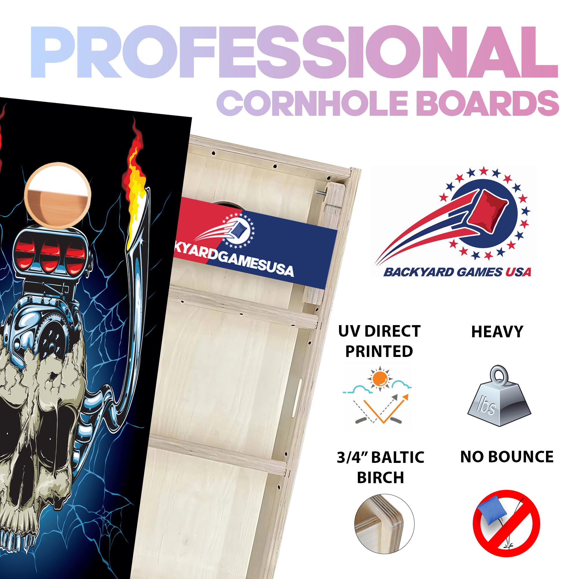 Engine Skull Professional Cornhole Boards