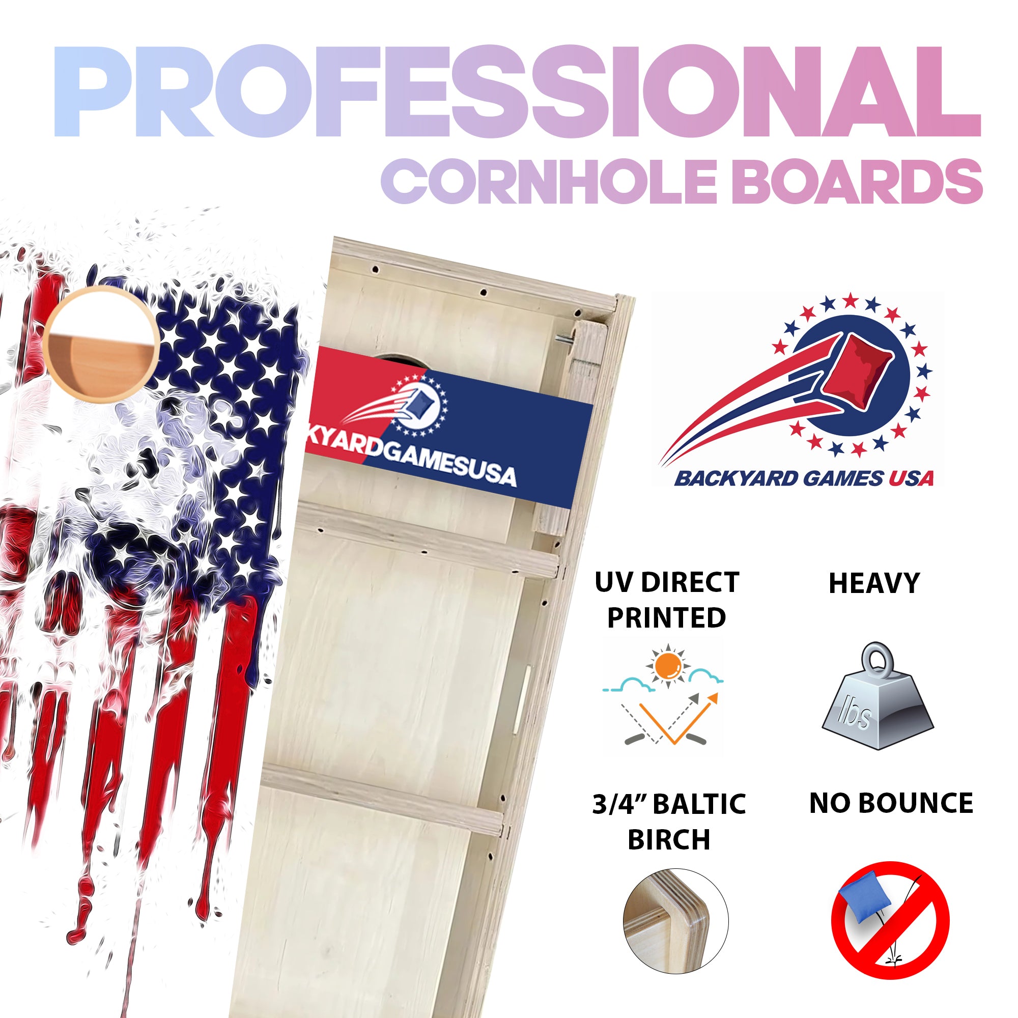 Skull Flag Professional Cornhole Boards