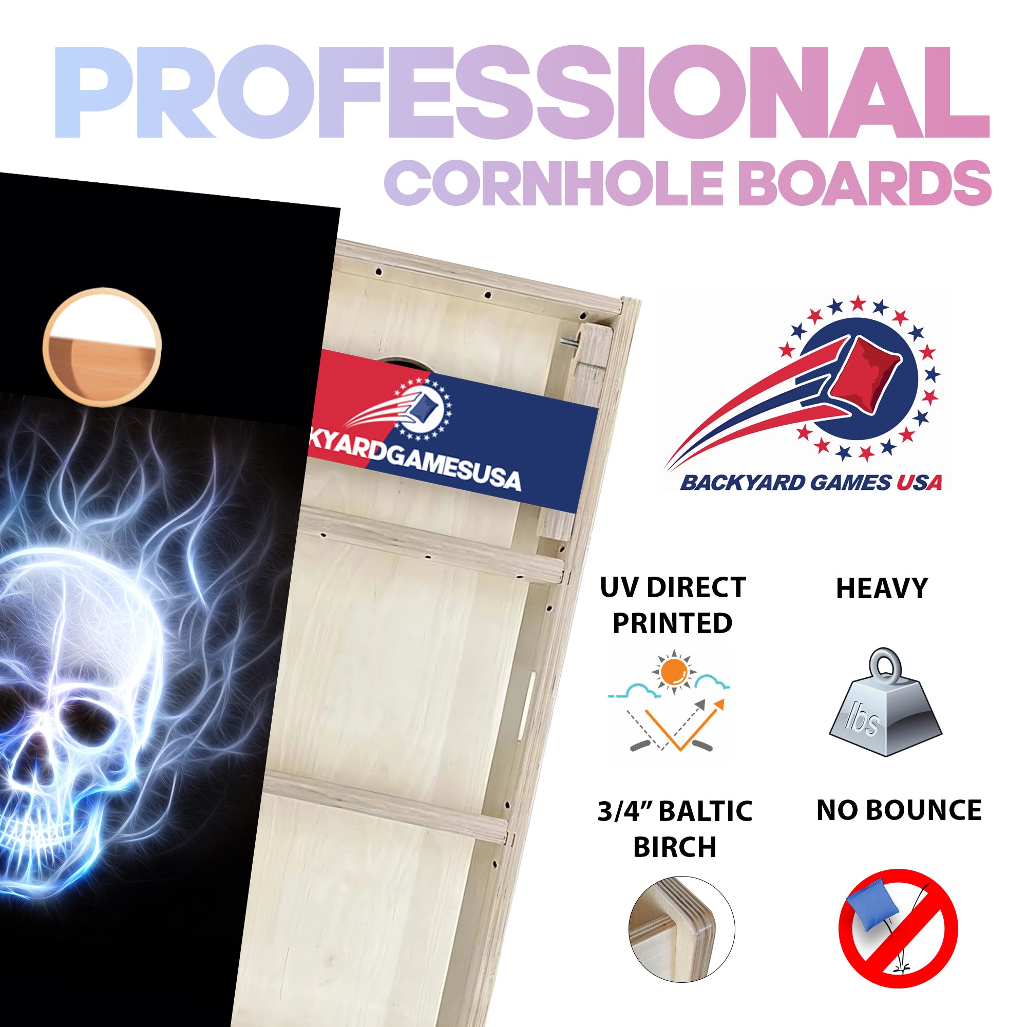 Windy Skull Professional Cornhole Boards