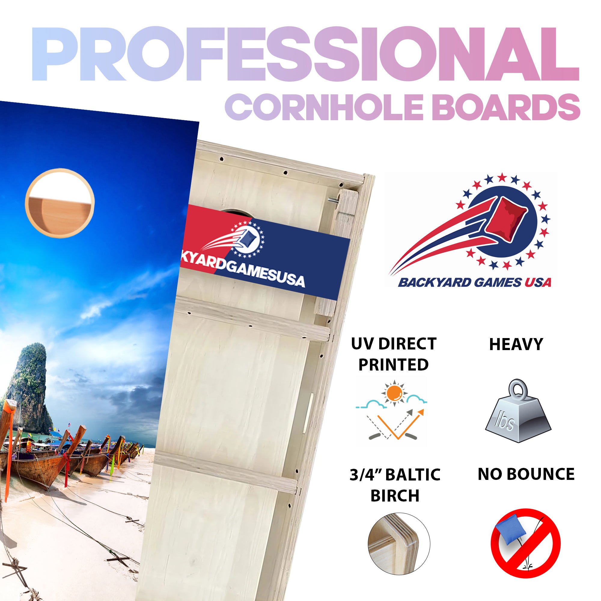 Kayak Beach Professional Cornhole Boards