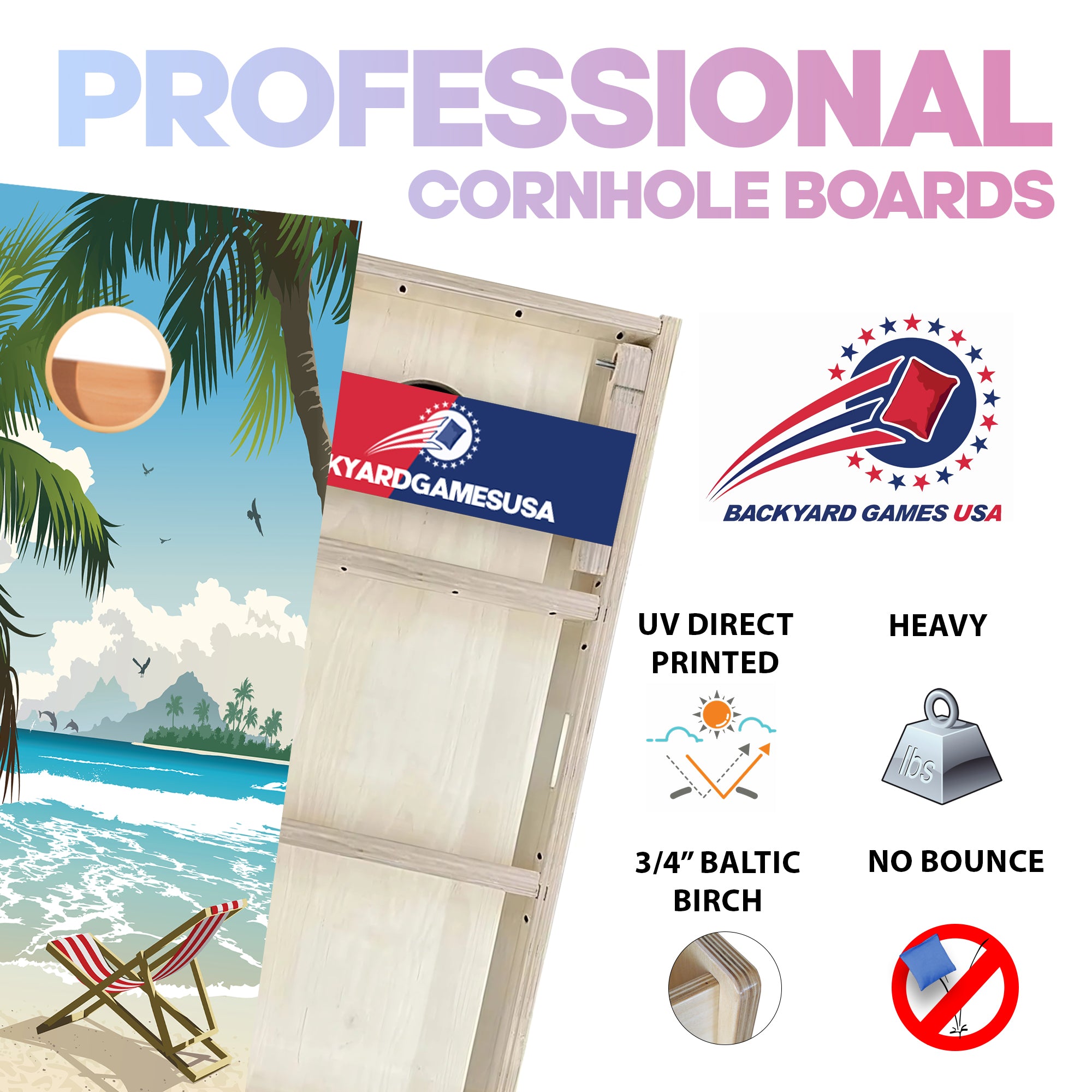 Tropical Chair Professional Cornhole Boards
