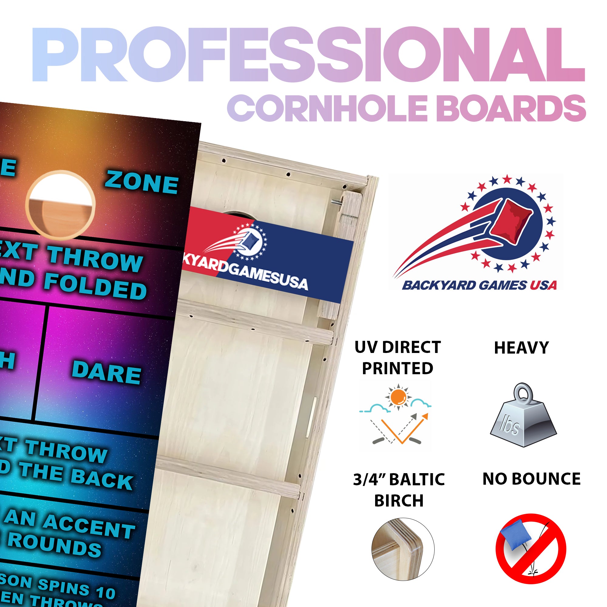 Drinking Game Professional Cornhole Boards