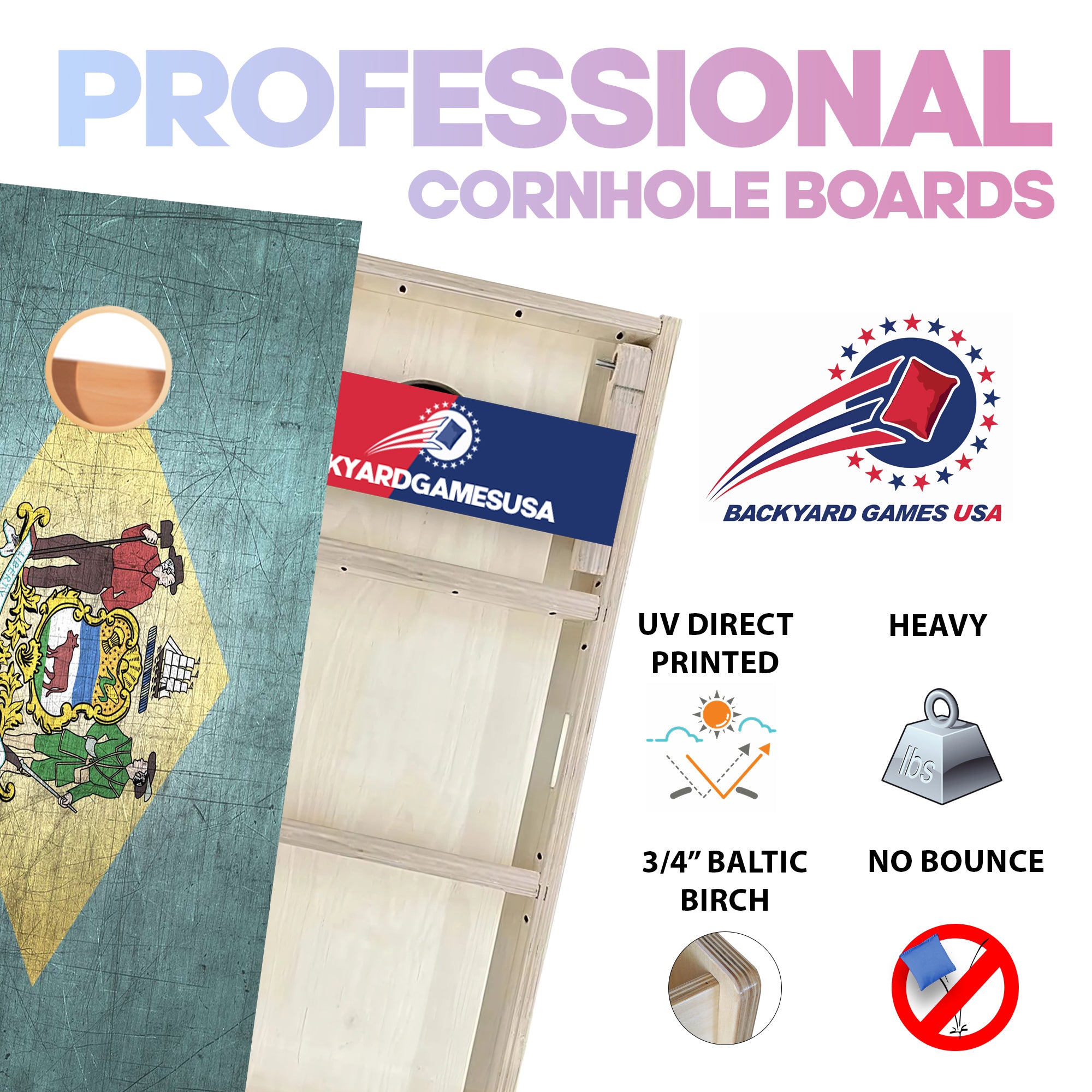 Delaware Professional Cornhole Boards