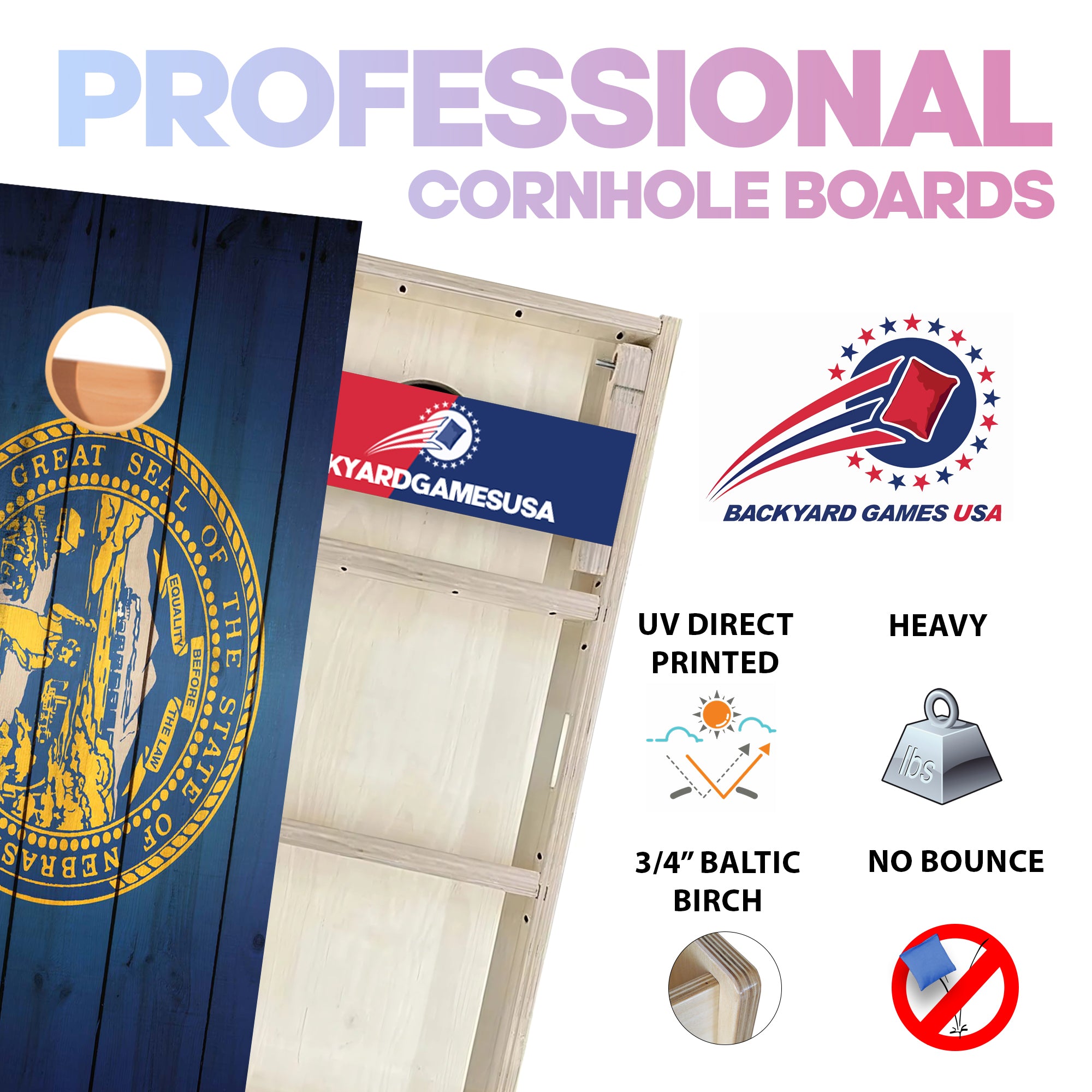 Nebraska Professional Cornhole Boards