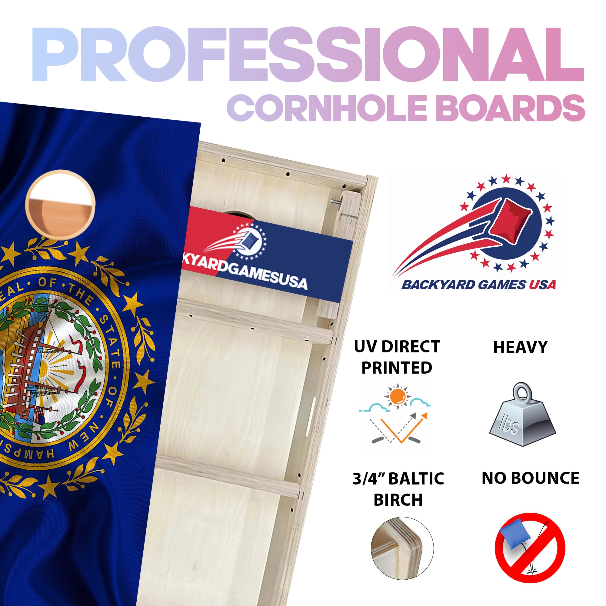 New Hampshire Professional Cornhole Boards