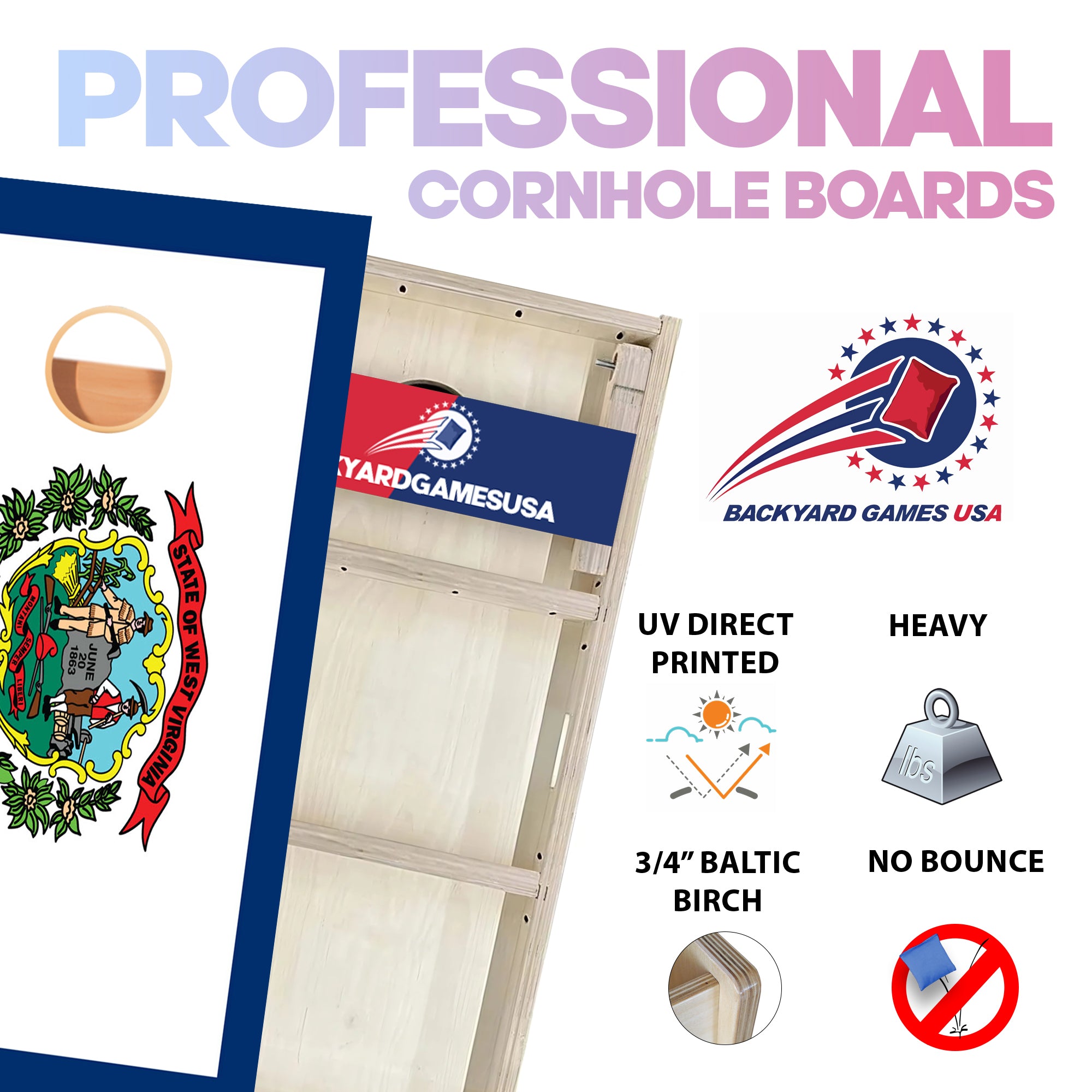 West Virginia Professional Cornhole Boards