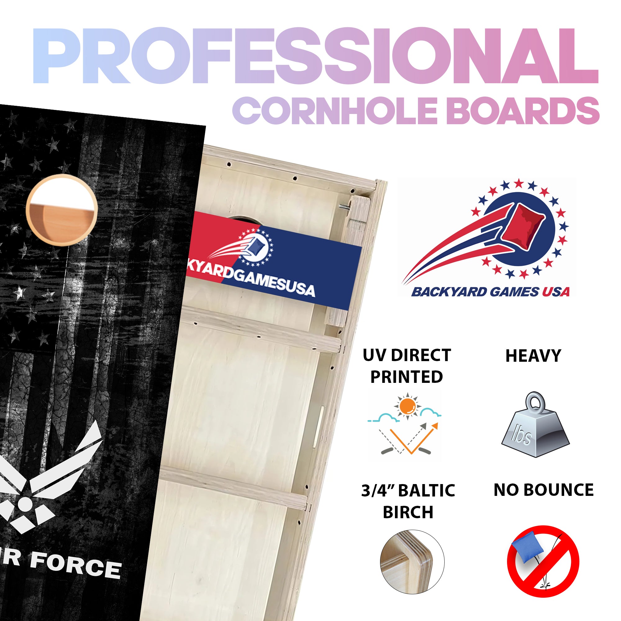 US Air Force Professional Cornhole Boards