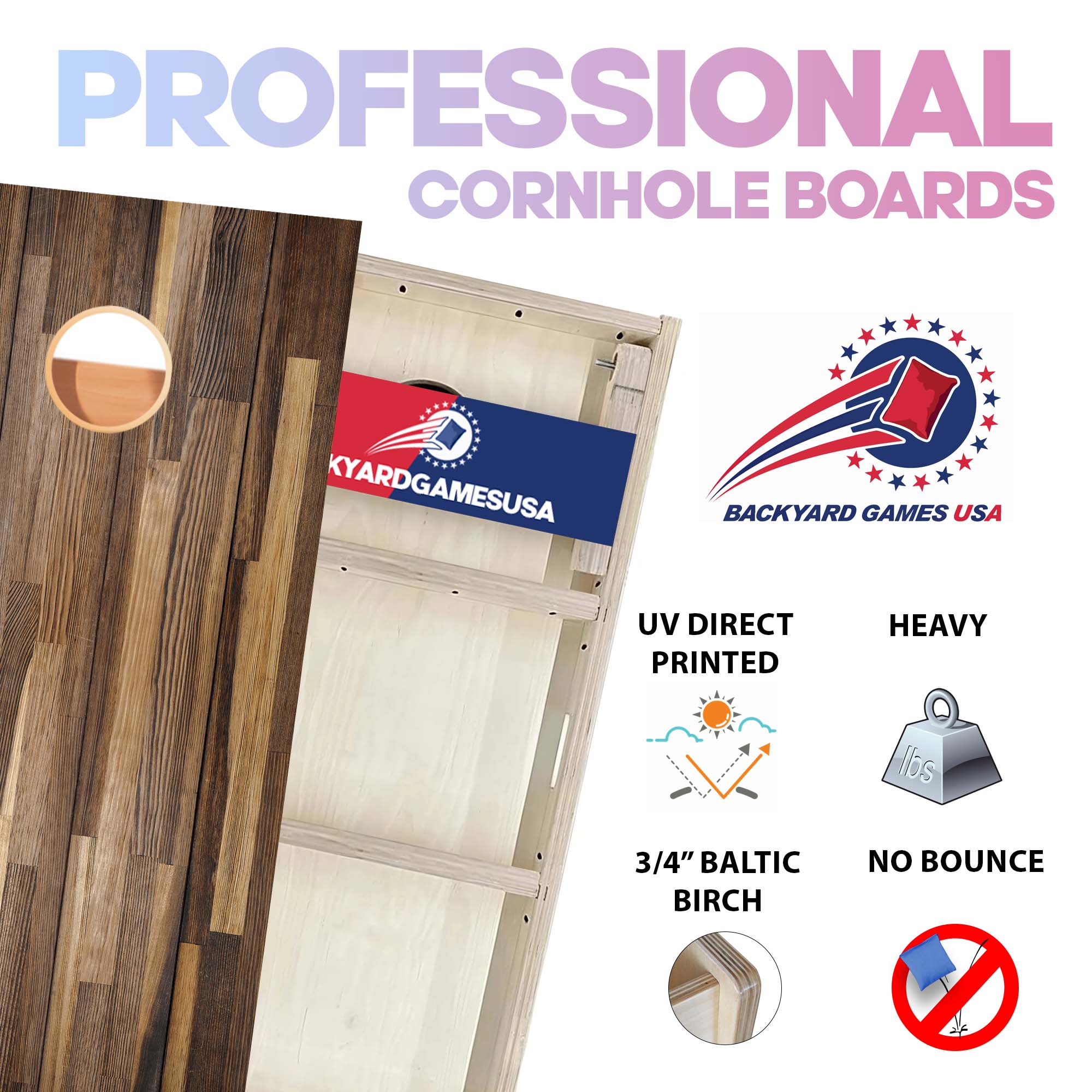 Plank Stained Professional Cornhole Boards