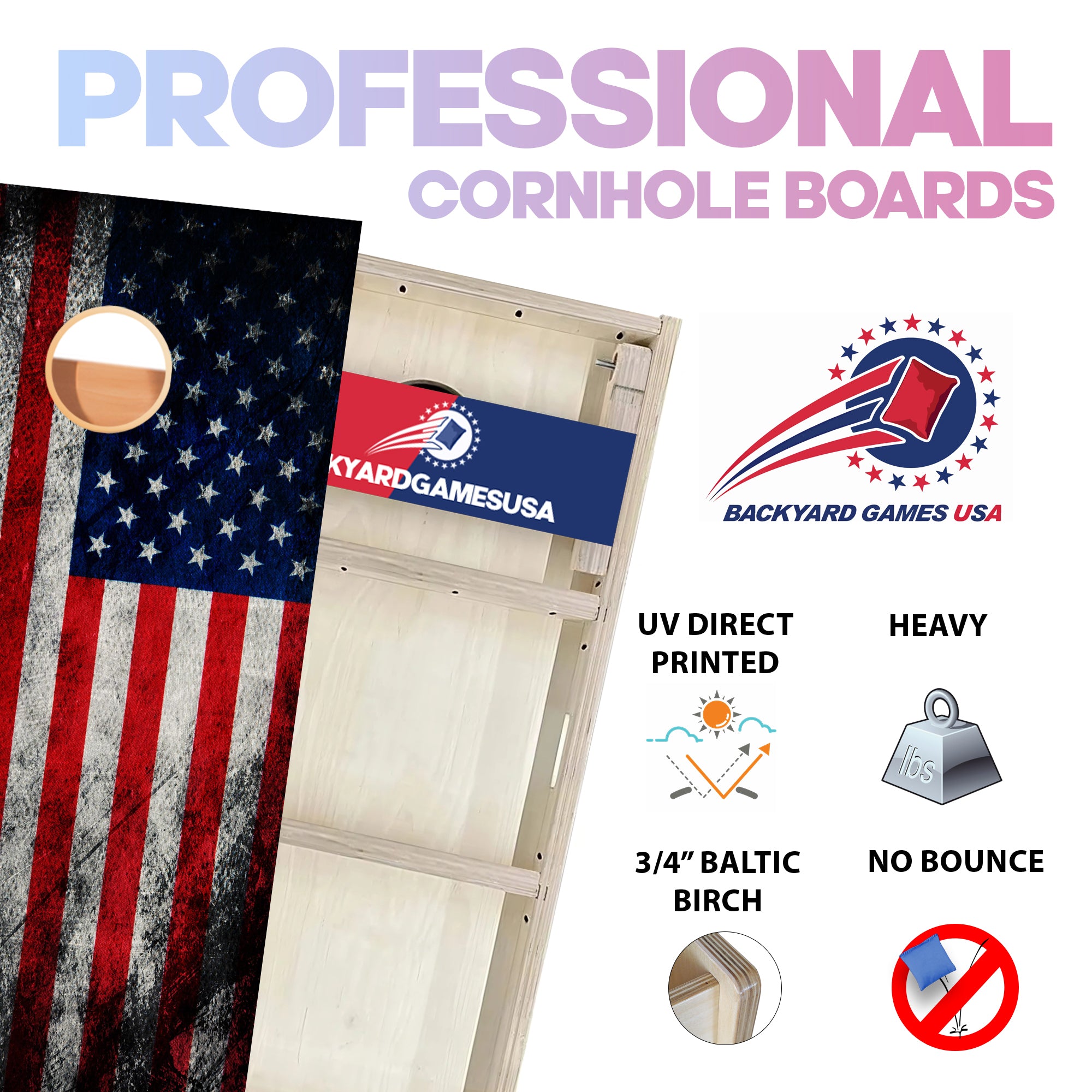 Metal Flag Professional Cornhole Boards