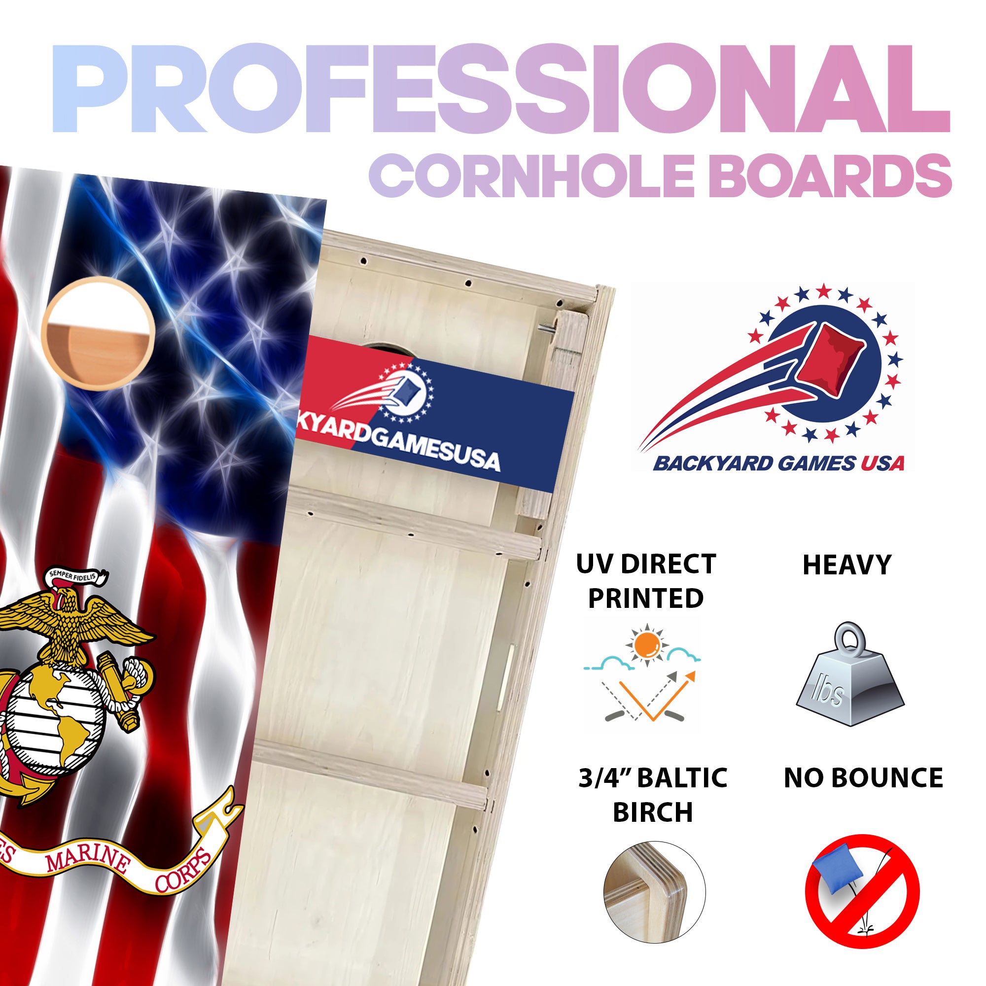 US Marine Corps Professional Cornhole Boards