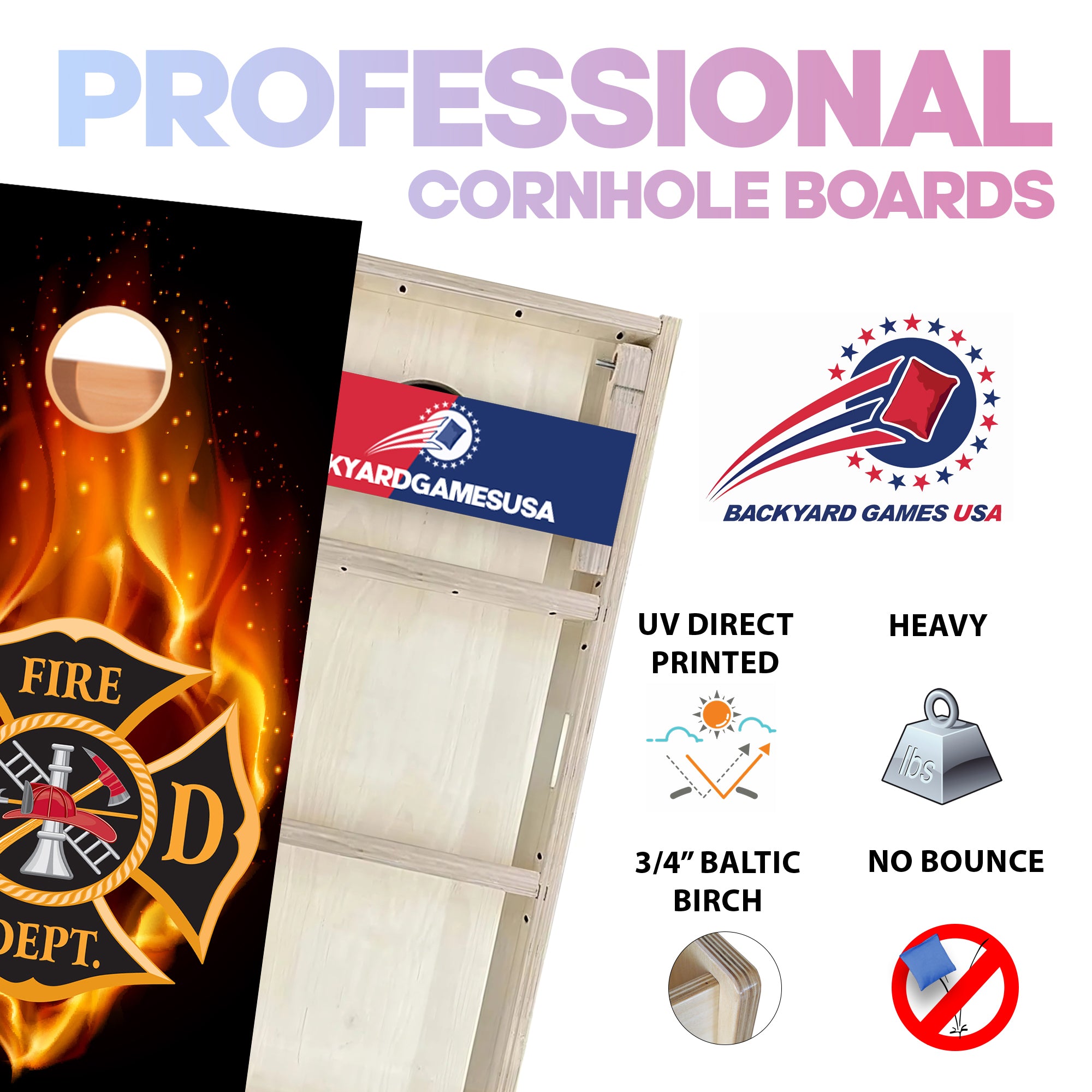 Fire Department Professional Cornhole Boards