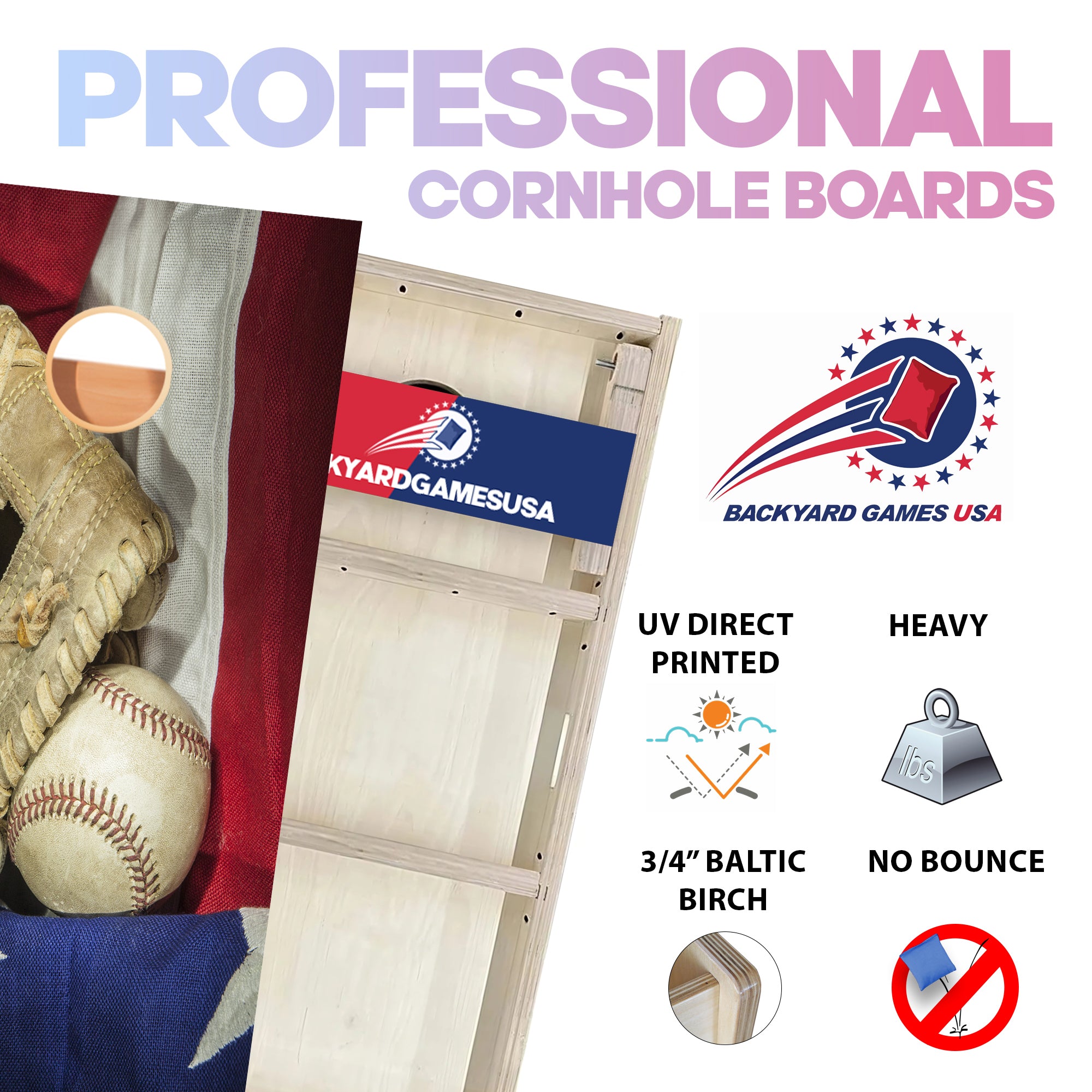 Glove and Mitt Professional Cornhole Boards