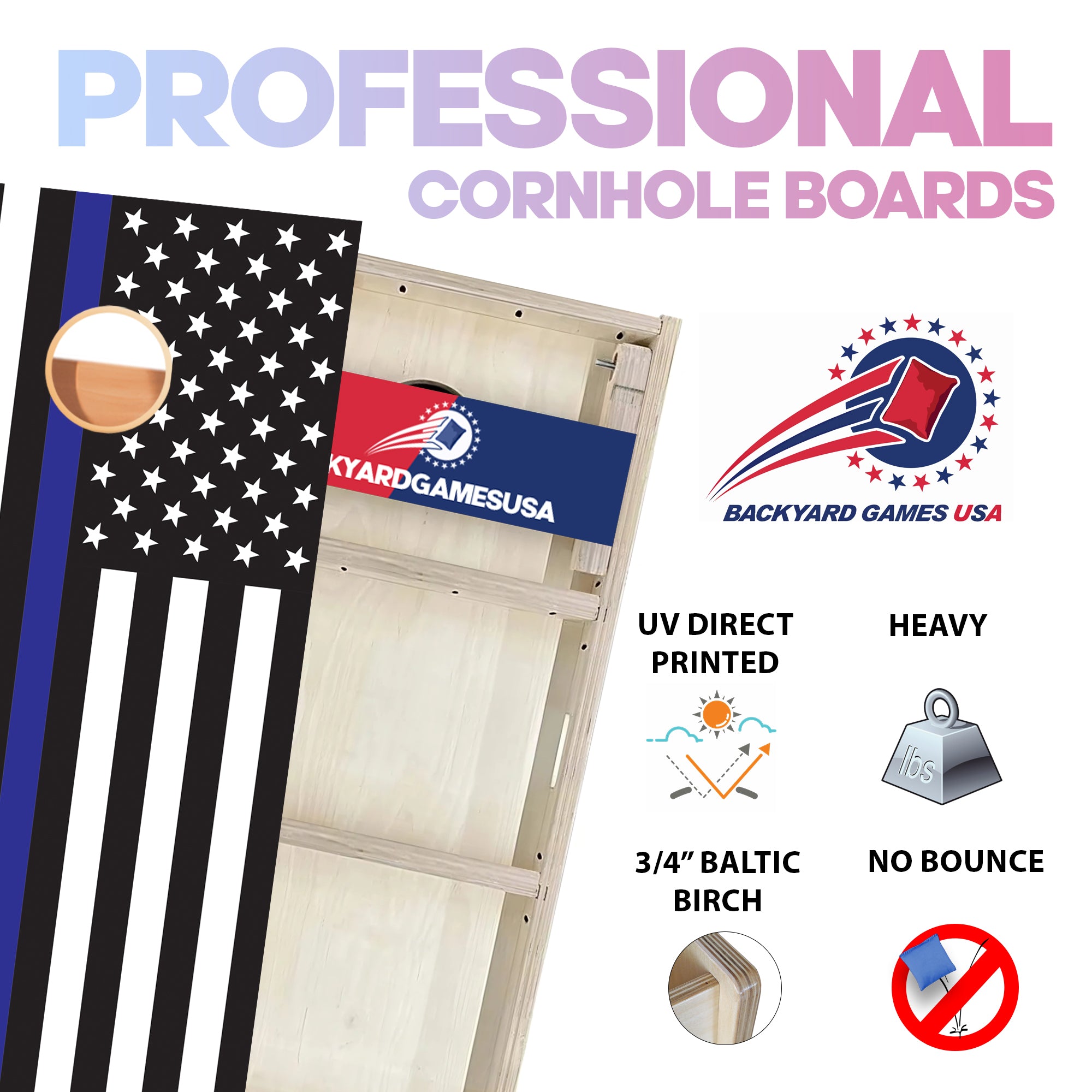 Blue Line Professional Cornhole Boards