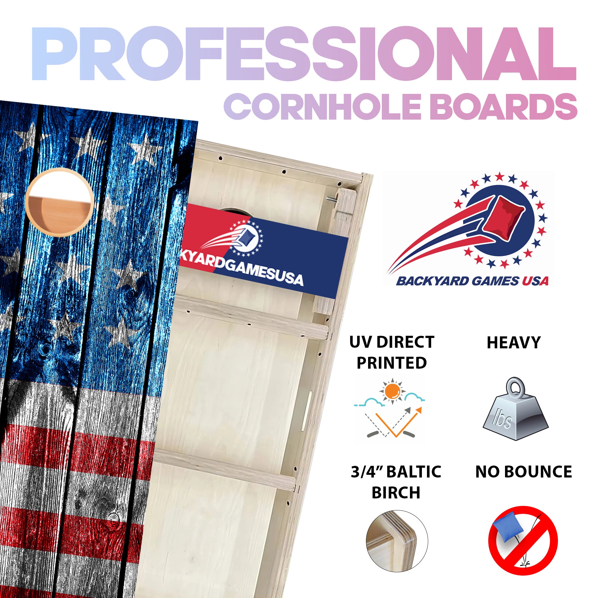 Wooden Panel Professional Cornhole Boards