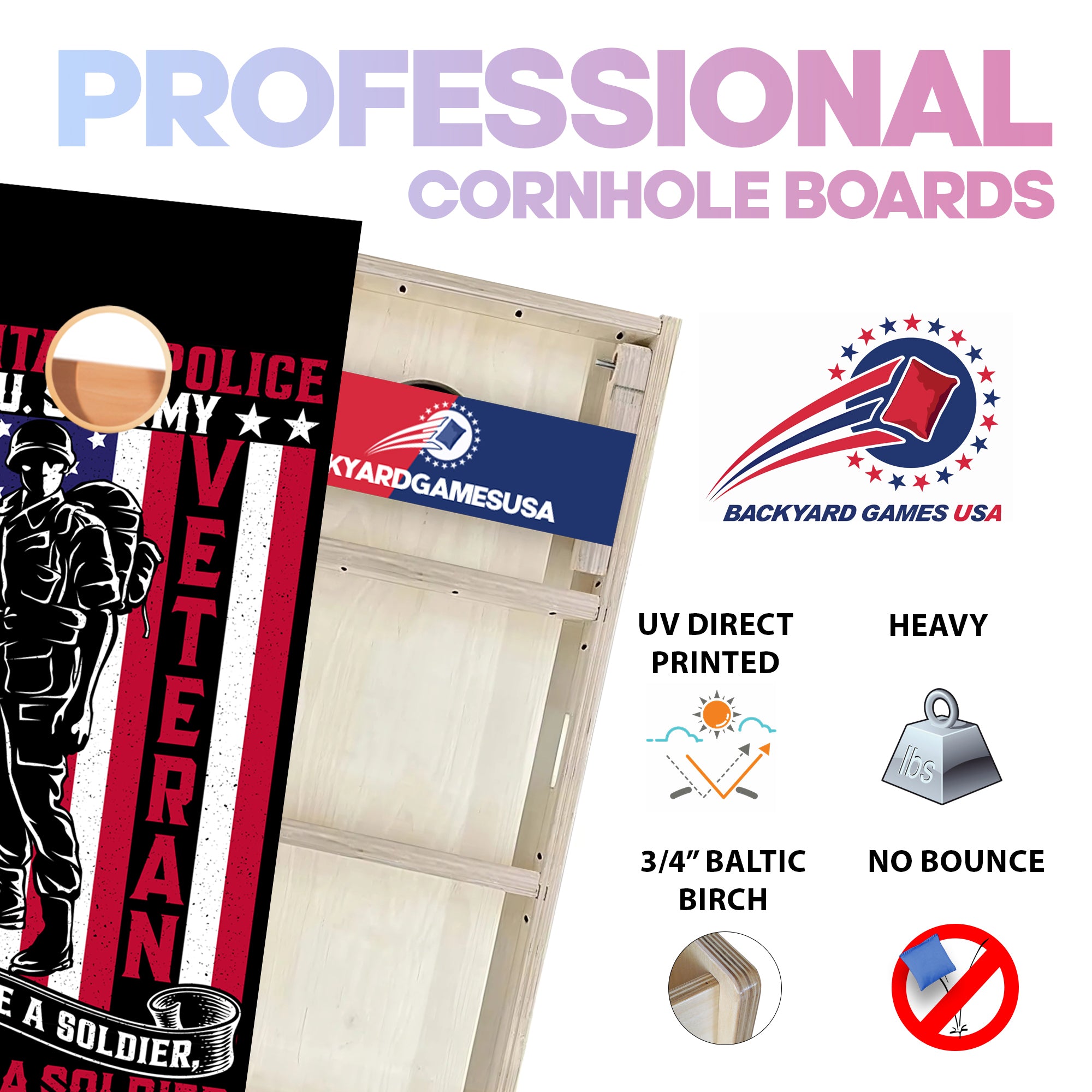 Always A Soldier Professional Cornhole Boards