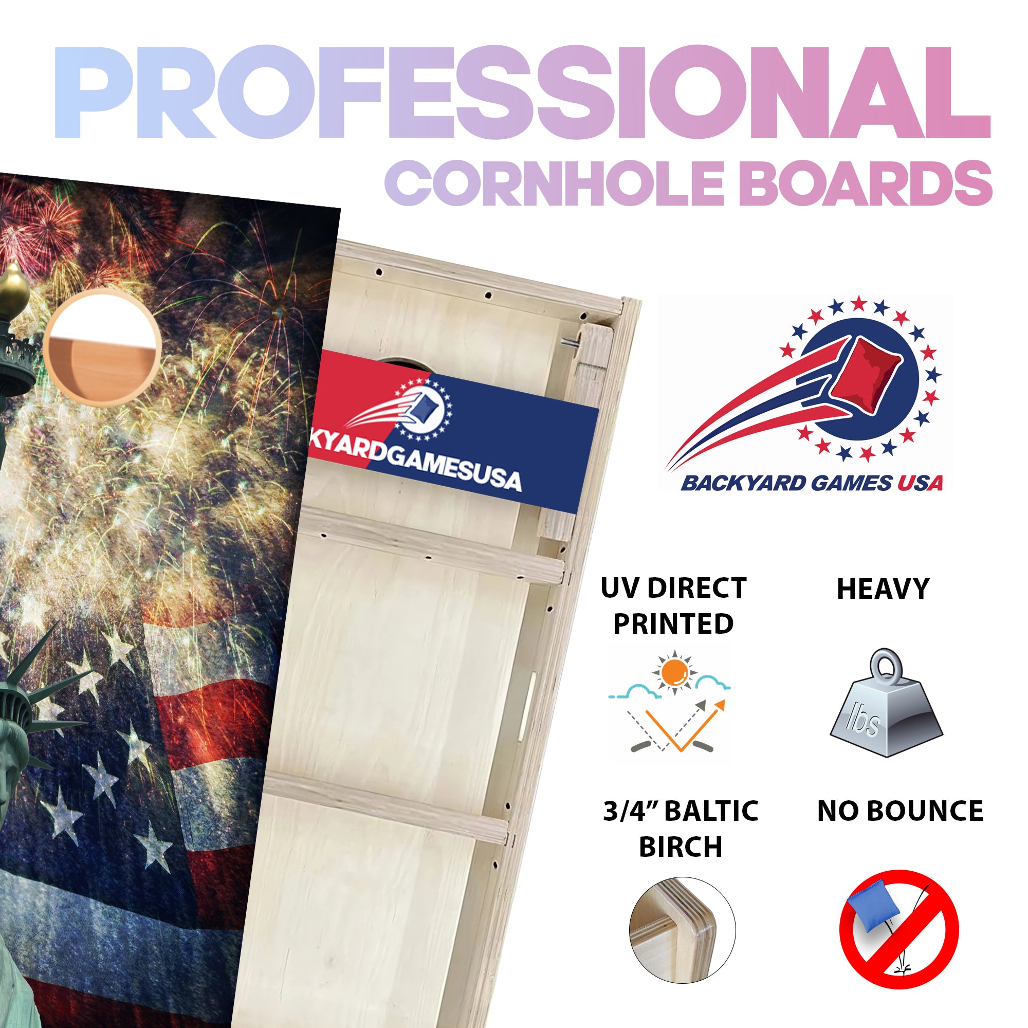 Statue of Liberty Professional Cornhole Boards